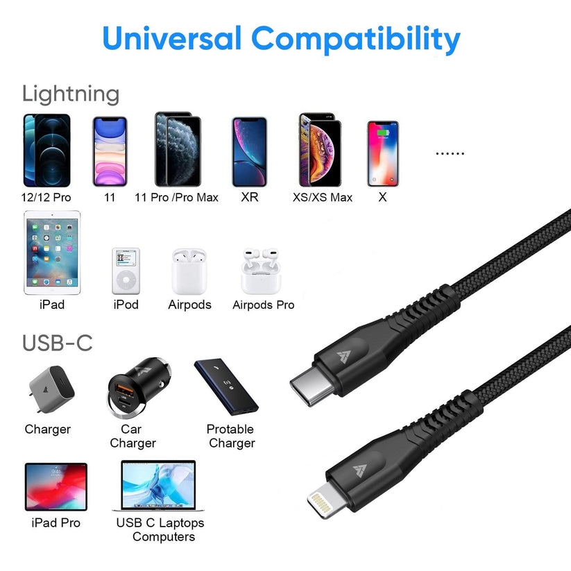 vaku-luxos®-krest-1-5m-mfi-certified-type-c-to-lightning-nylon-braided-cable-black8905129008529