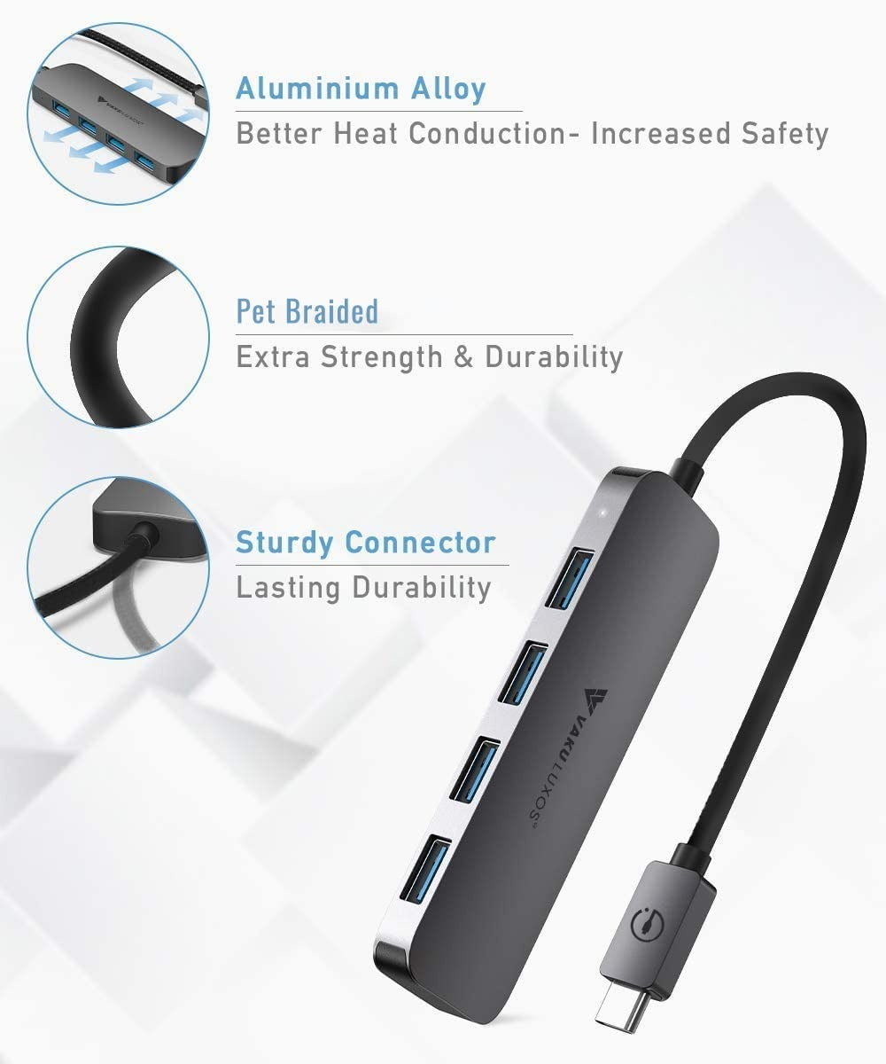 vaku-luxos®-ultros-4in1-4xusb-c-3-0-hub-grey8905129020811