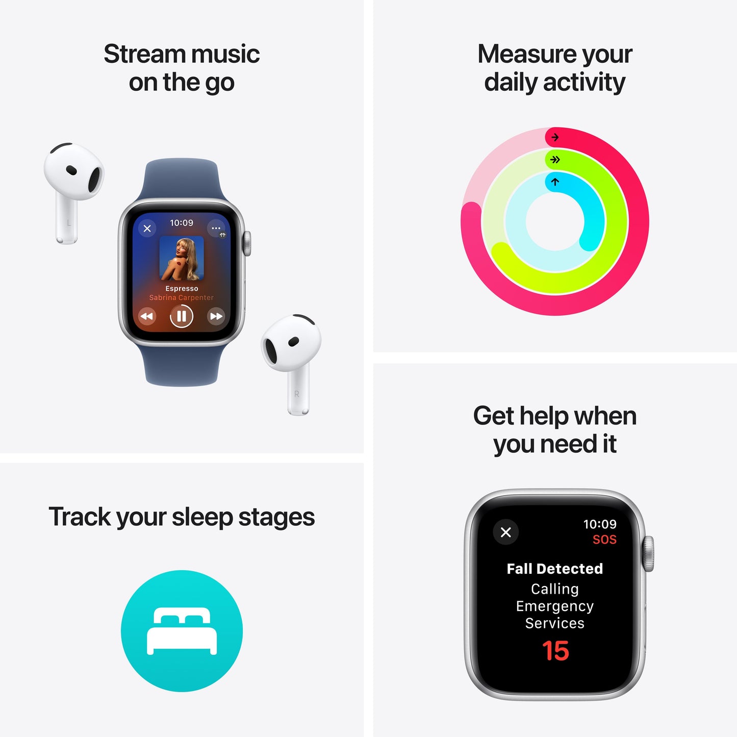 Apple Watch SE GPS 40mm Starlight Aluminium Case with Starlight Sport Band - S/M