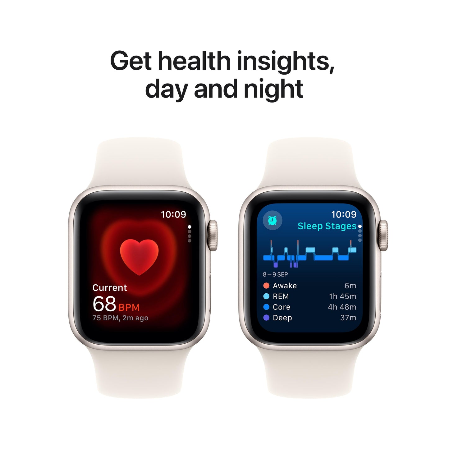 Apple Watch SE GPS 40mm Starlight Aluminium Case with Starlight Sport Band - S/M
