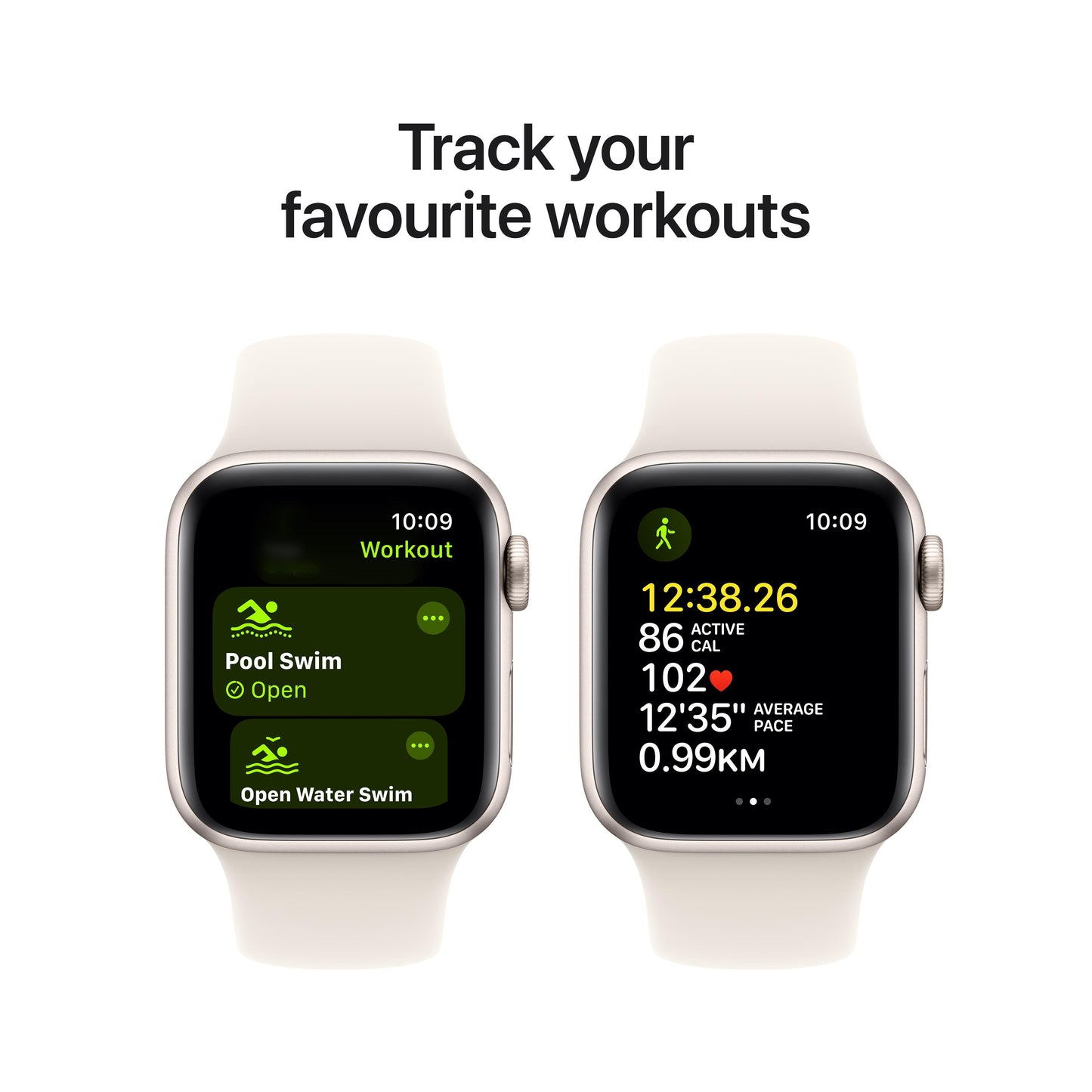 Apple Watch SE GPS 40mm Starlight Aluminium Case with Starlight Sport Band - S/M