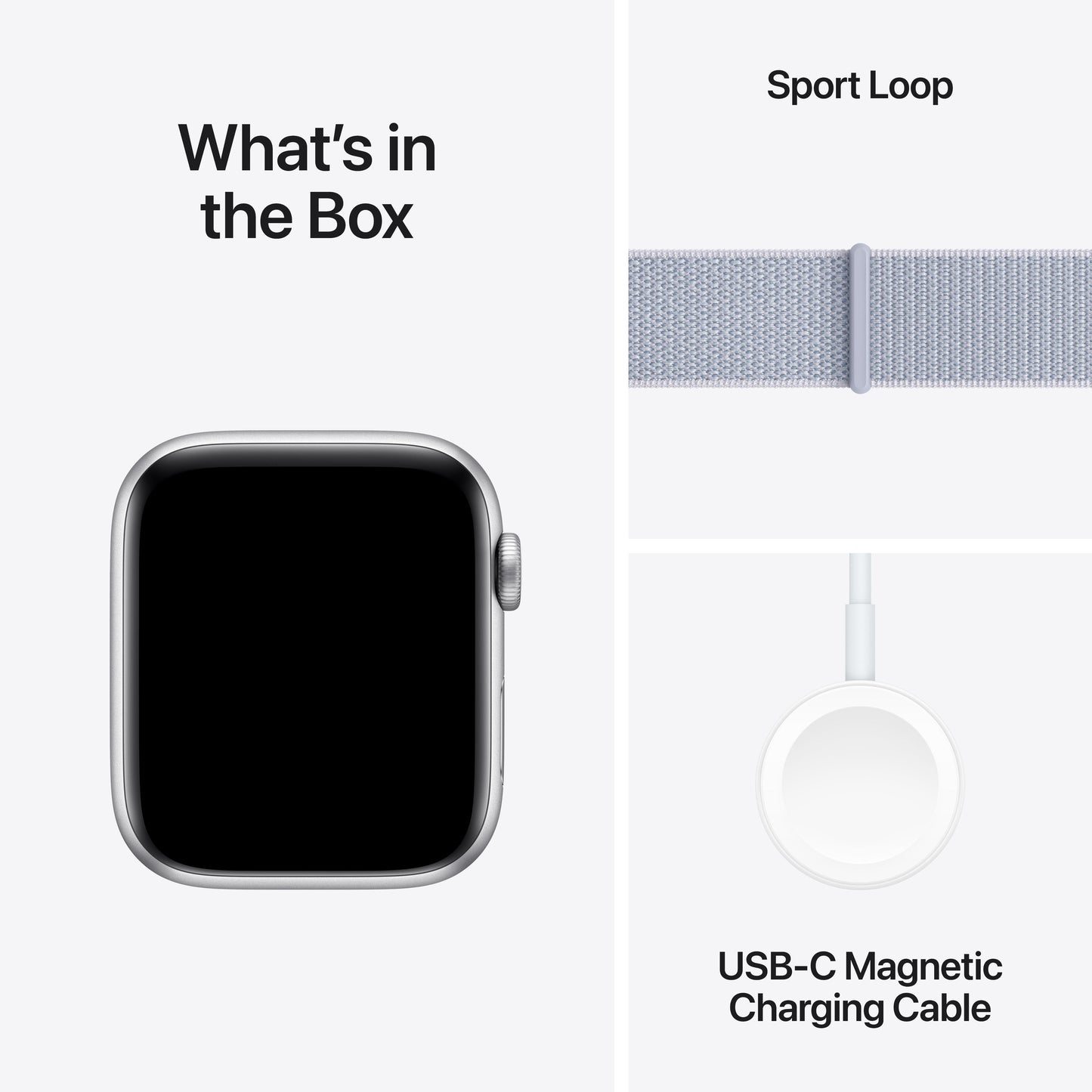 Apple Watch SE GPS + Cellular 44mm Silver Aluminium Case with Blue Cloud Sport Loop
