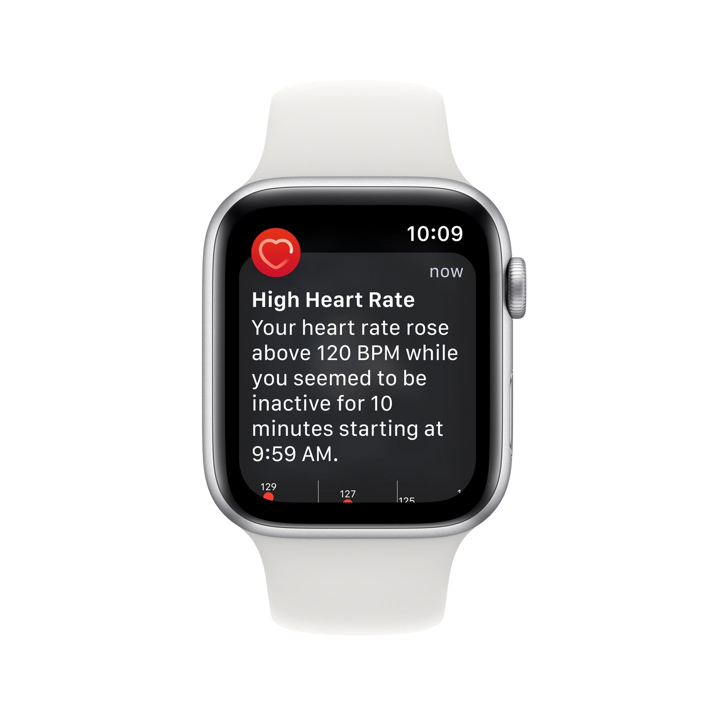 Apple Watch SE GPS + Cellular 44mm Silver Aluminium Case with White Sport Band - Regular