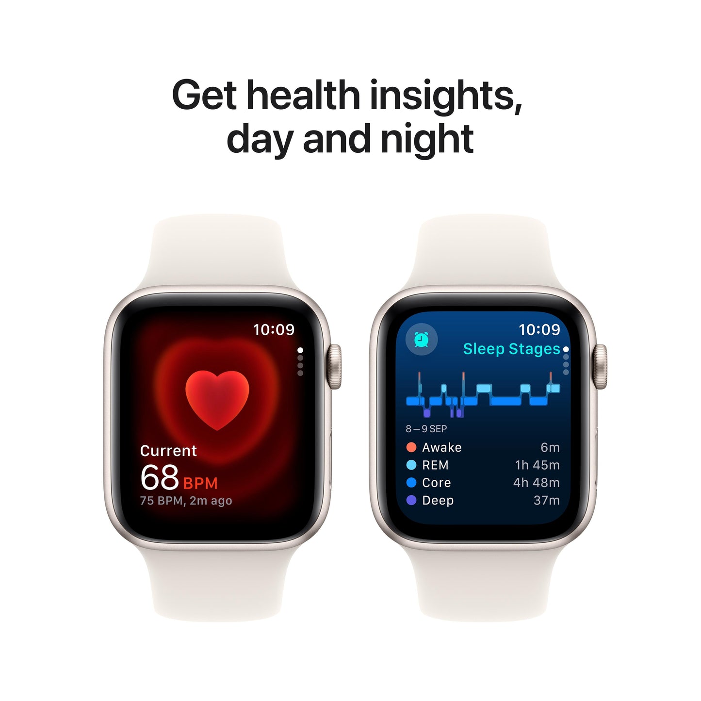 Apple Watch SE GPS + Cellular 44mm Starlight Aluminium Case with Starlight Sport Band - S/M