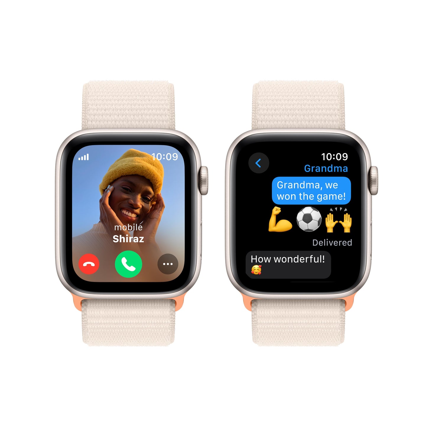 Apple Watch SE GPS + Cellular 44mm Starlight Aluminium Case with Starlight Sport Loop