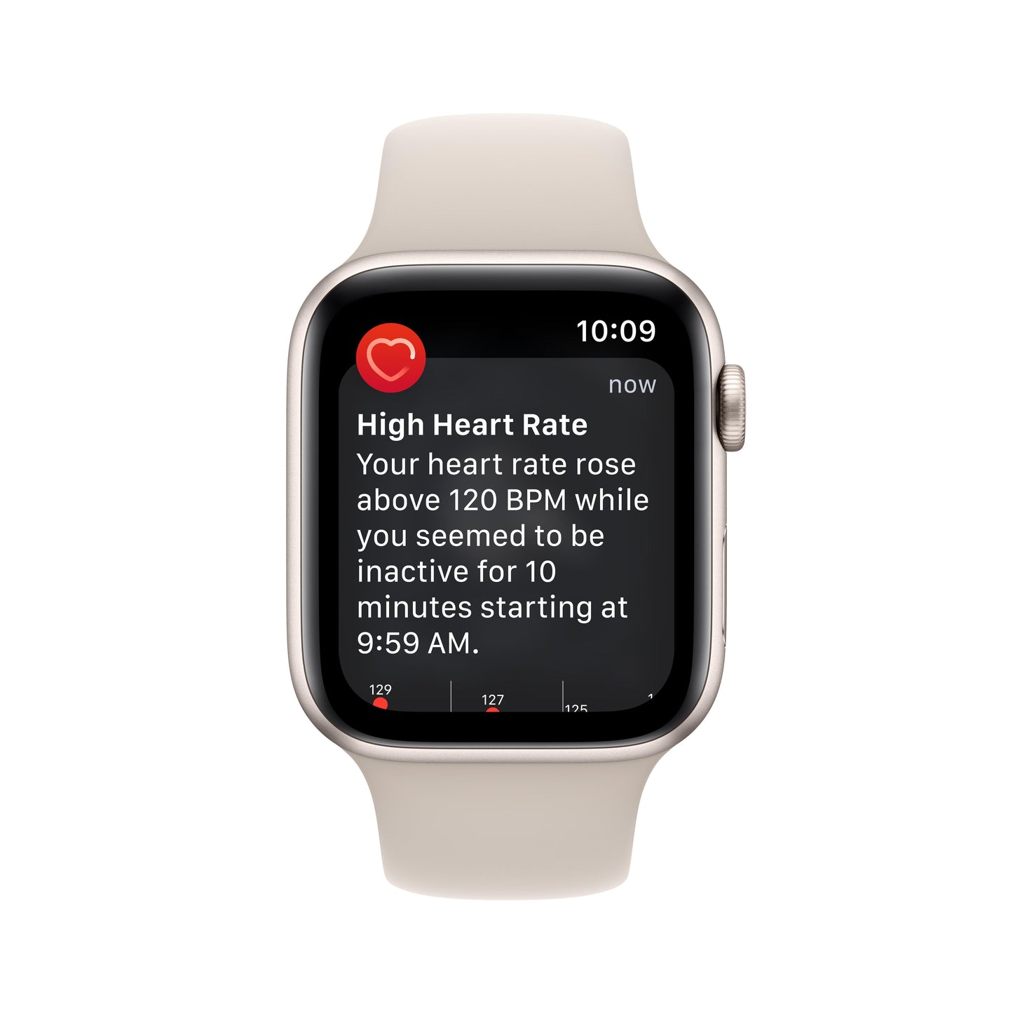 Apple Watch SE GPS + Cellular 44mm Starlight Aluminium Case with Starlight Sport Band - Regular