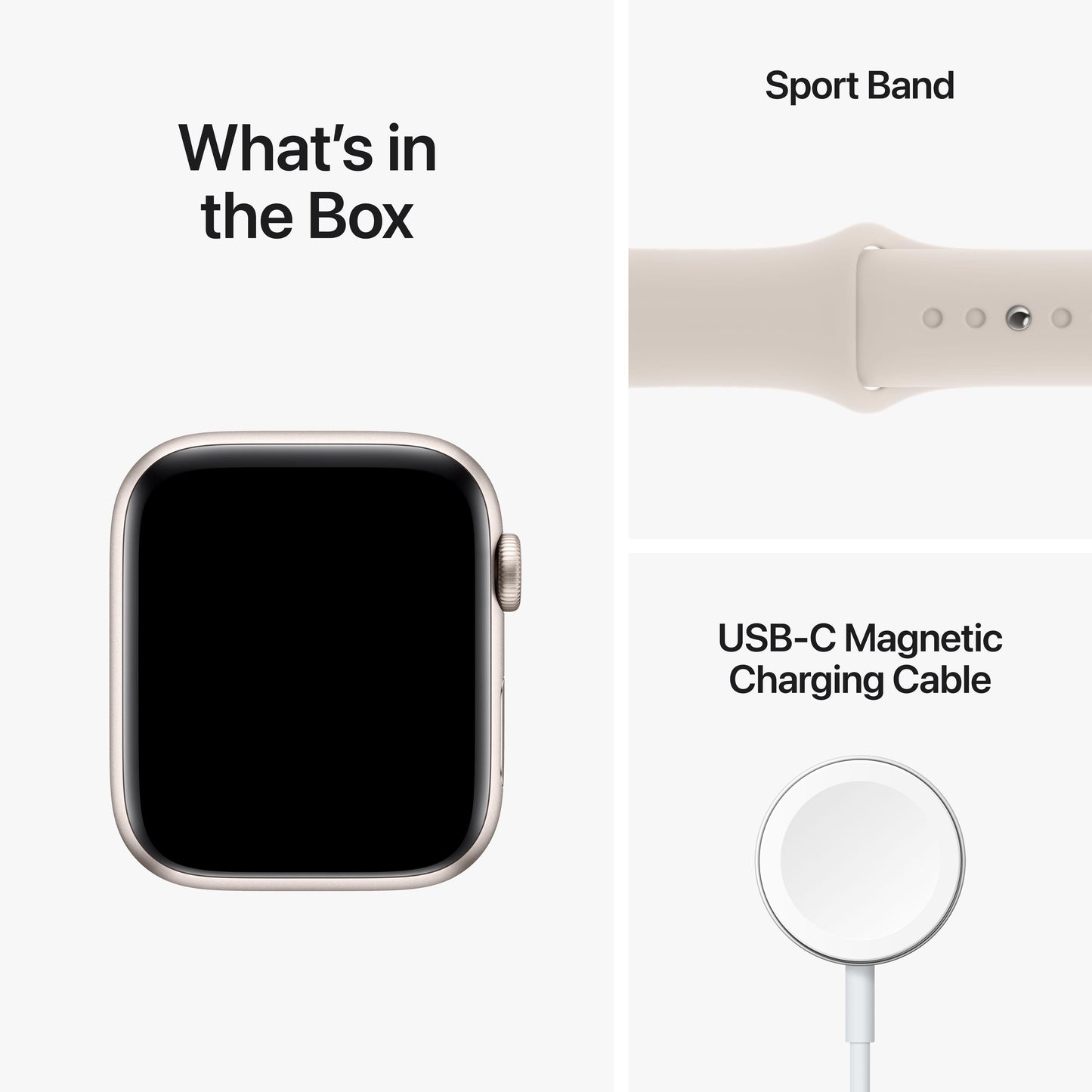 Apple Watch SE GPS + Cellular 44mm Starlight Aluminium Case with Starlight Sport Band - Regular