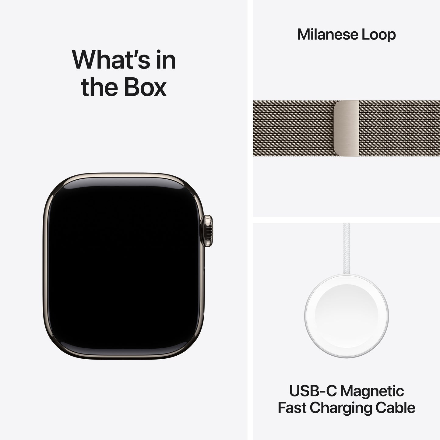 Apple Watch Series 10 GPS + Cellular 42mm Natural Titanium Case with Natural Milanese Loop