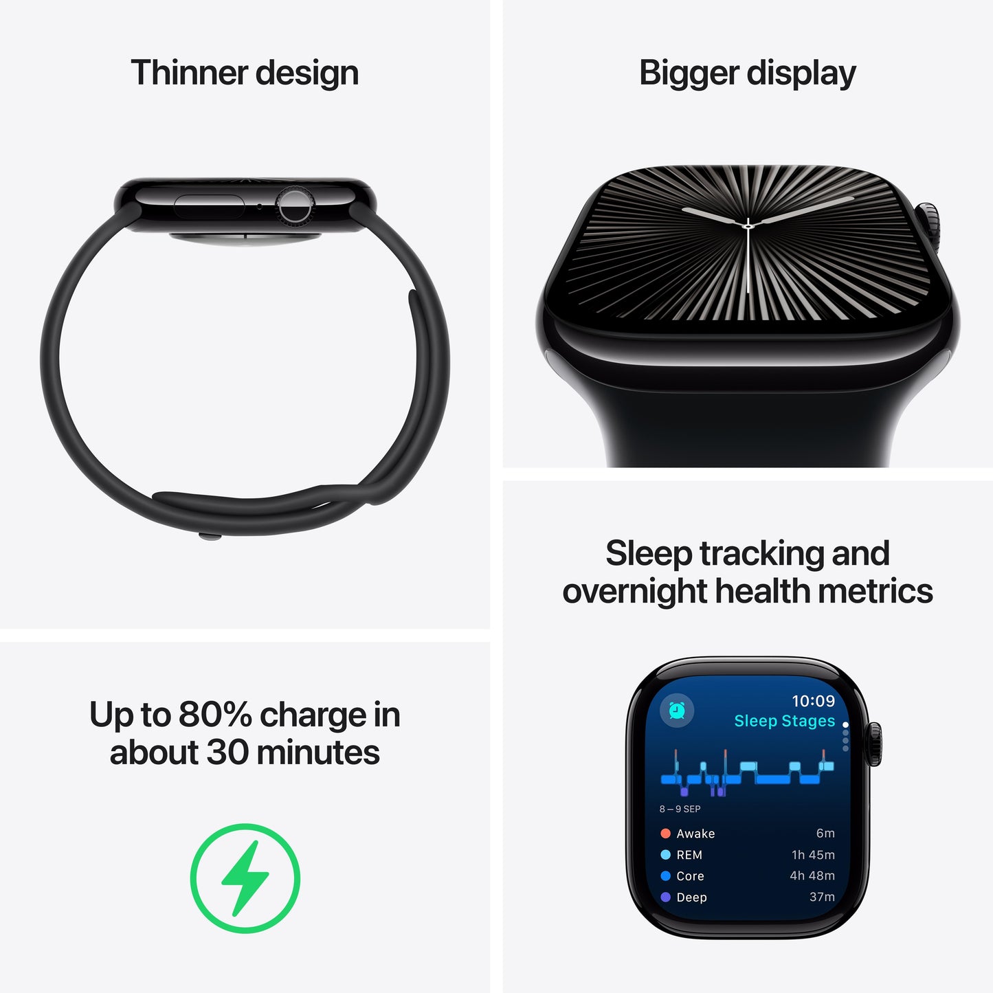 Apple Watch Series 10 GPS + Cellular 42mm Slate Titanium Case with Slate Milanese Loop