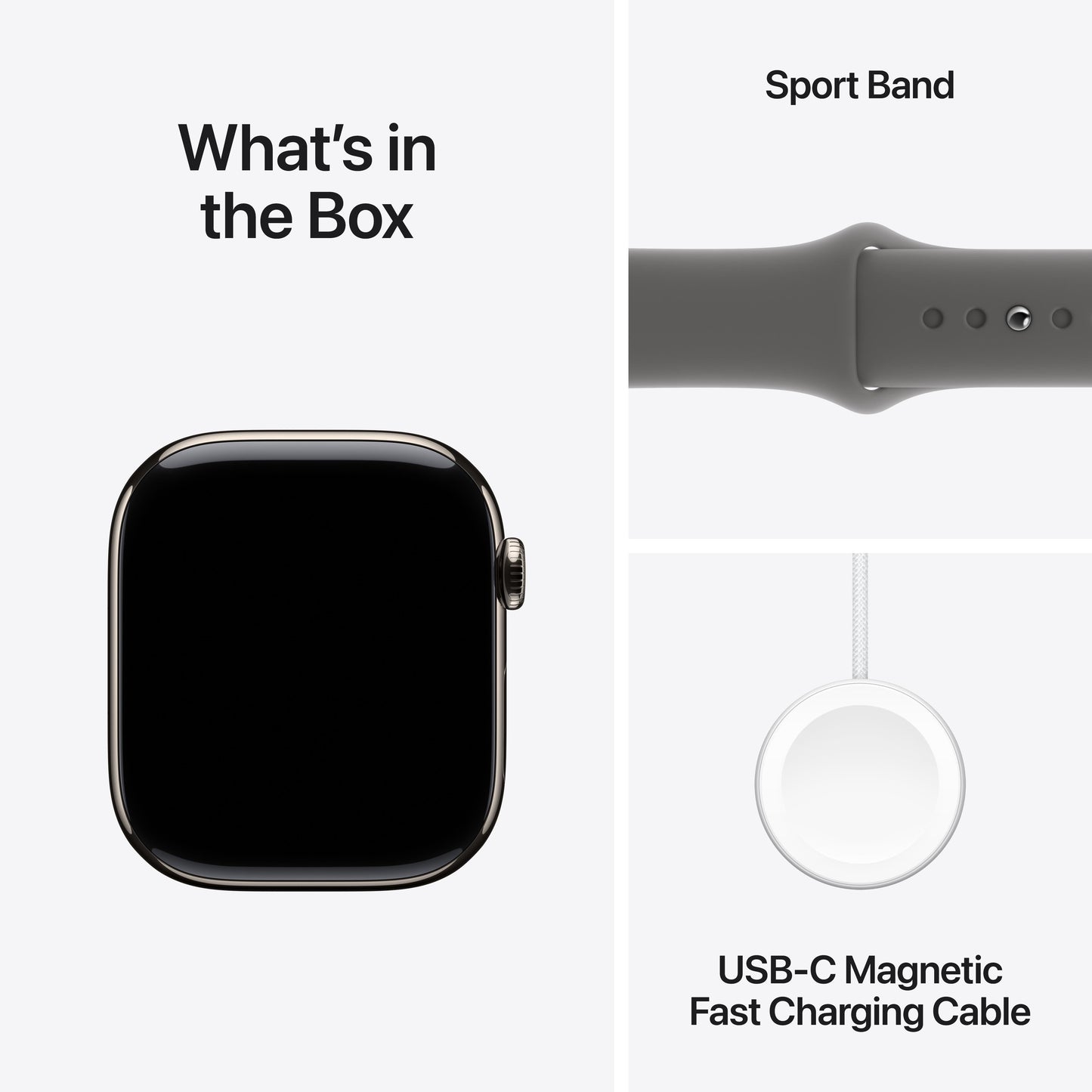 Apple Watch Series 10 GPS + Cellular 46mm Natural Titanium Case with Stone Grey Sport Band - S/M