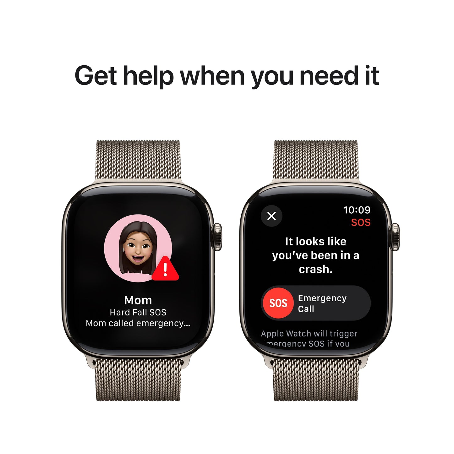 Apple Watch Series 10 GPS + Cellular 46mm Natural Titanium Case with Natural Milanese Loop - S/M