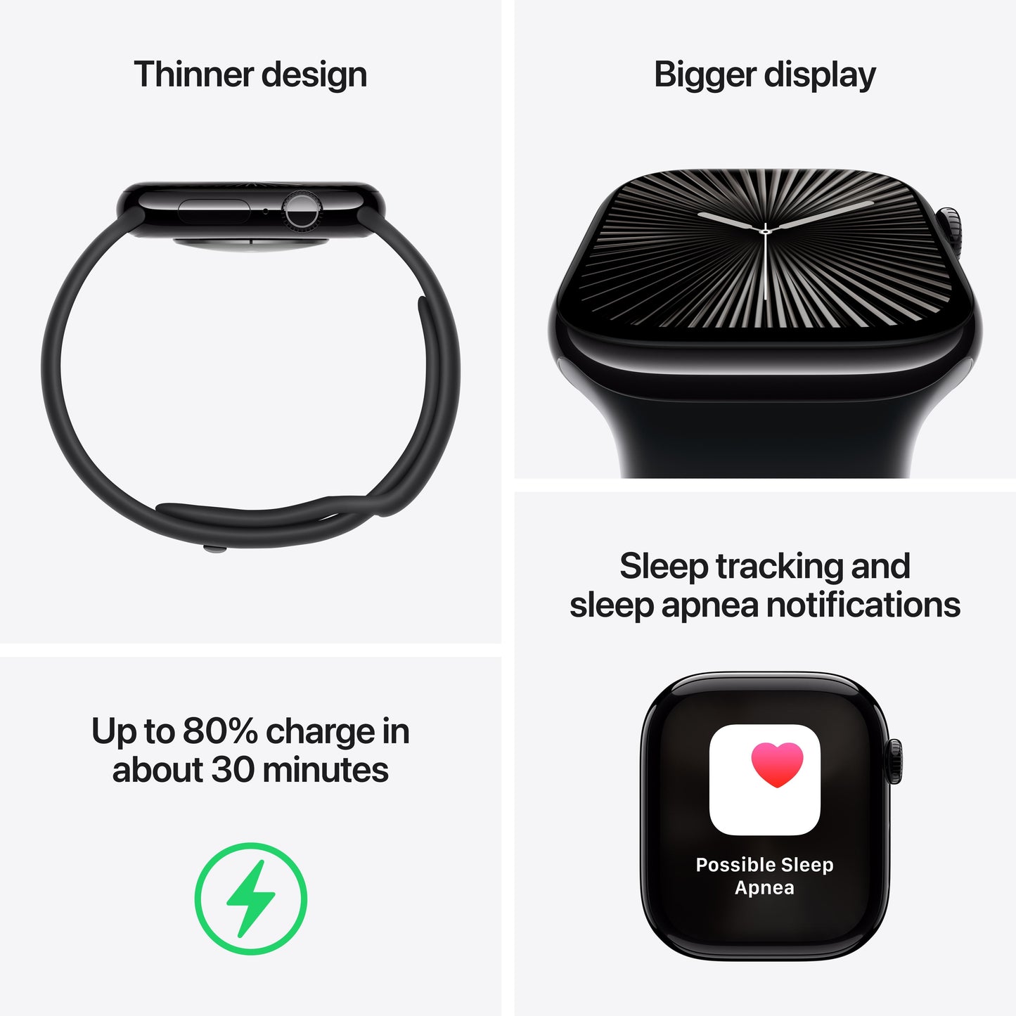 Apple Watch Series 10 GPS + Cellular 46mm Silver Aluminium Case with Denim Sport Band - S/M