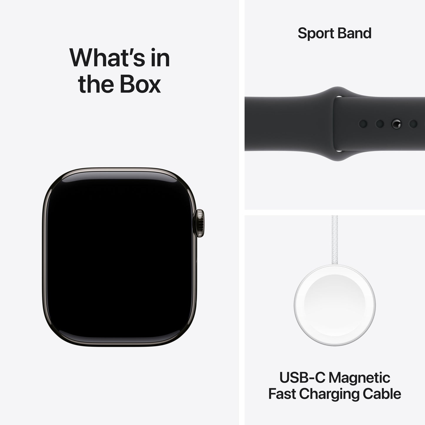 Apple Watch Series 10 GPS + Cellular 46mm Slate Titanium Case with Black Sport Band - M/L