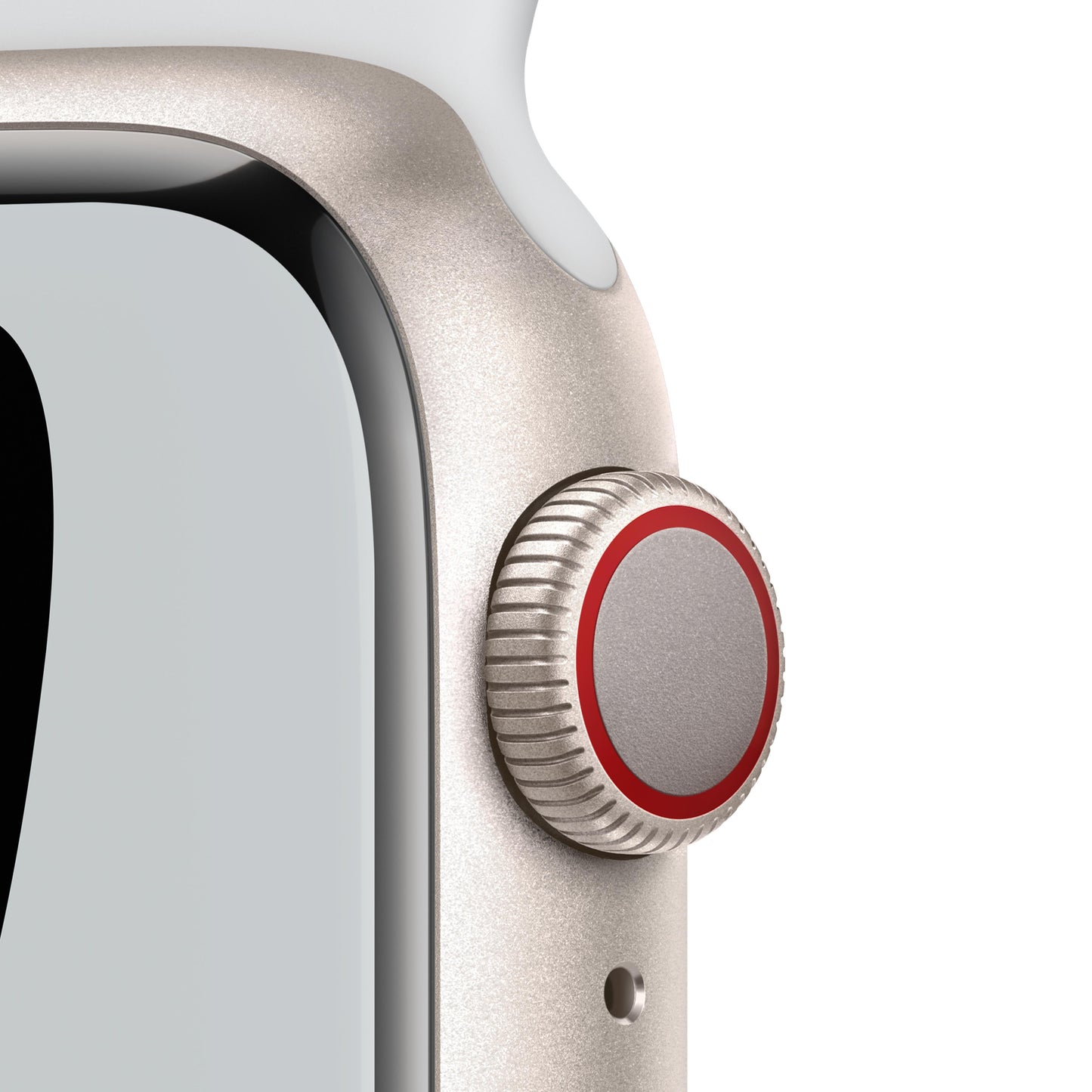 Apple Watch Nike Series 7 GPS + Cellular, 41mm Starlight Aluminium Case with Pure Platinum/Black Nike Sport Band - Regular