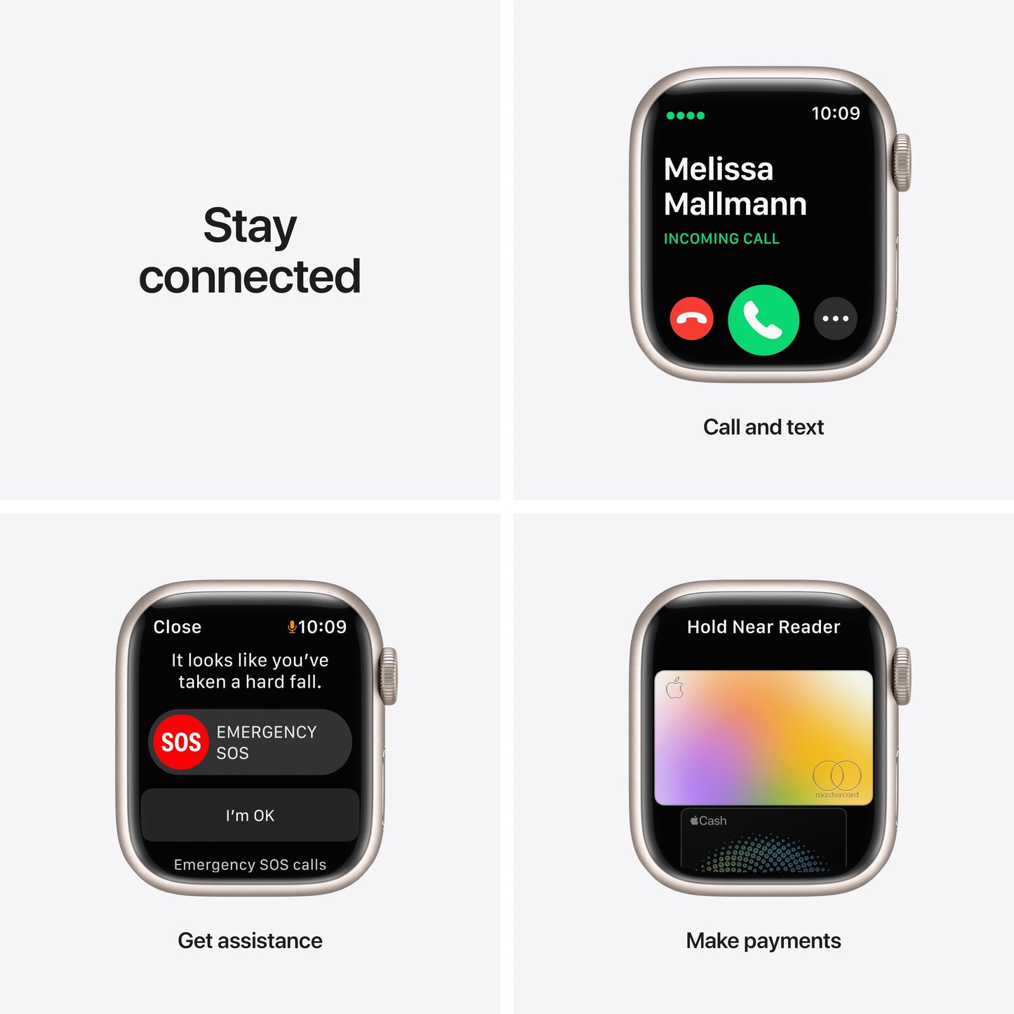 Apple Watch Nike Series 7 GPS + Cellular, 41mm Starlight Aluminium Case with Pure Platinum/Black Nike Sport Band - Regular