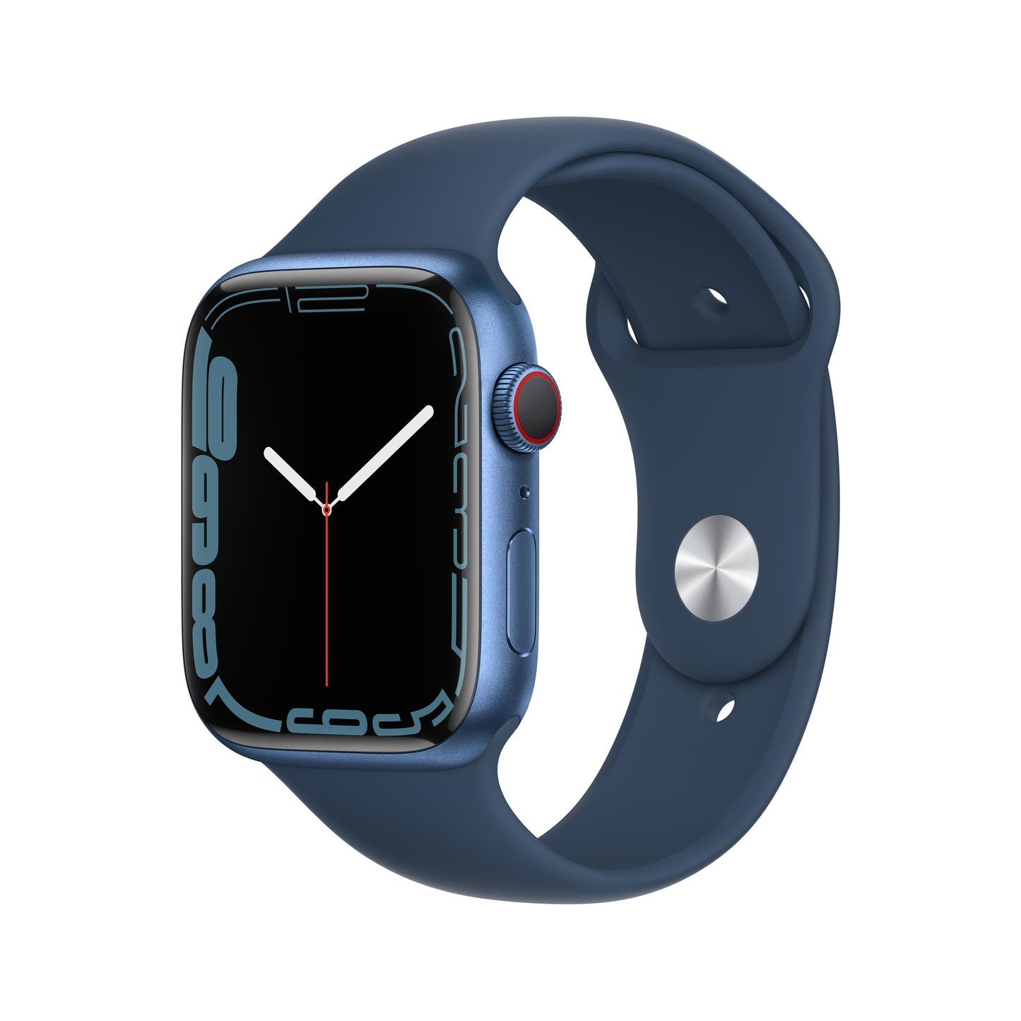 Apple Watch Series 7 GPS + Cellular, 45mm Blue Aluminium Case with Abyss Blue Sport Band - Regular