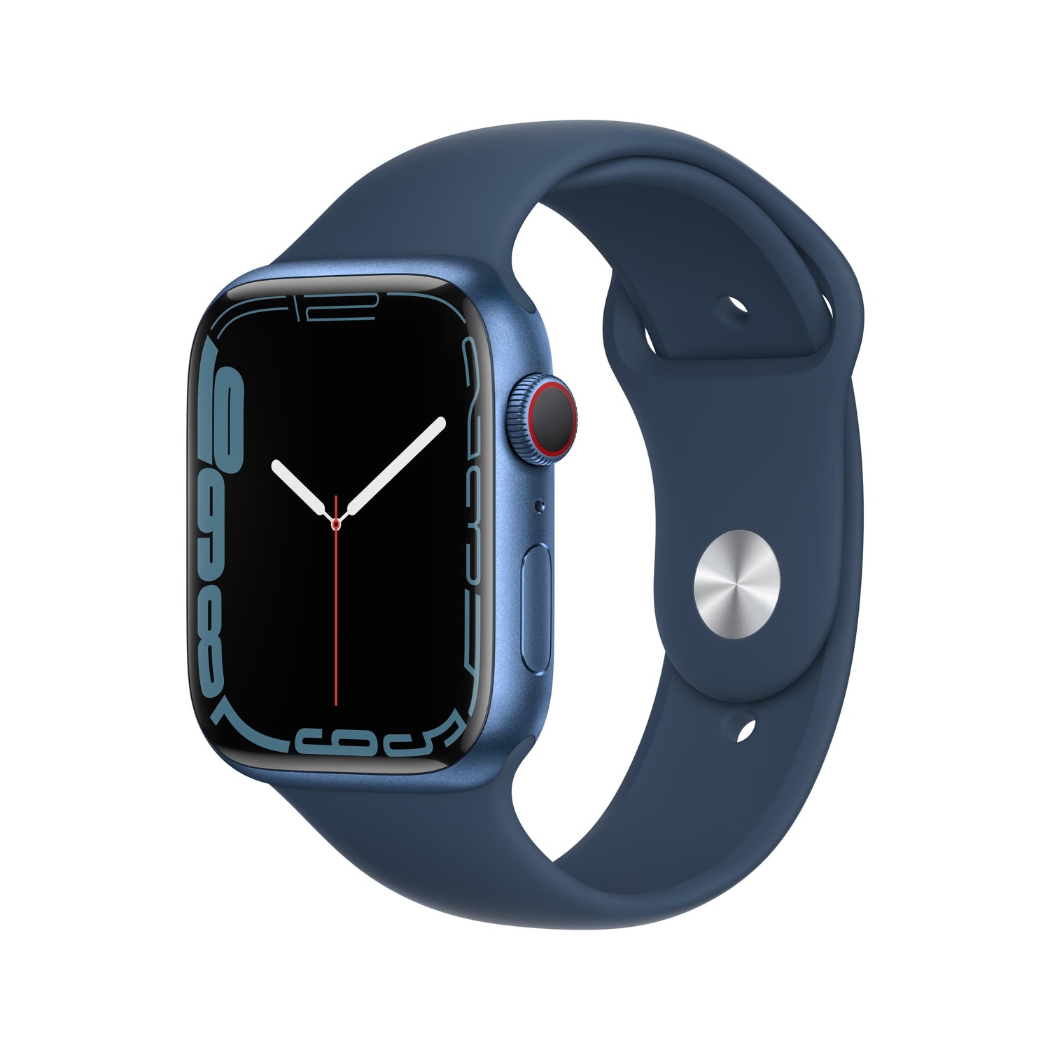 Apple Watch Series 7 GPS + Cellular, 45mm Blue Aluminium Case with Abyss Blue Sport Band - Regular