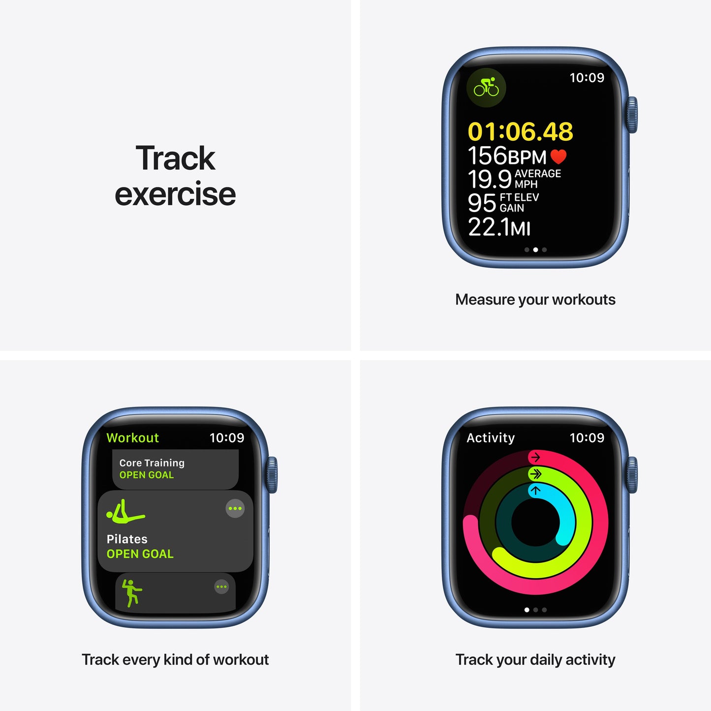 Apple Watch Series 7 GPS + Cellular, 45mm Blue Aluminium Case with Abyss Blue Sport Band - Regular