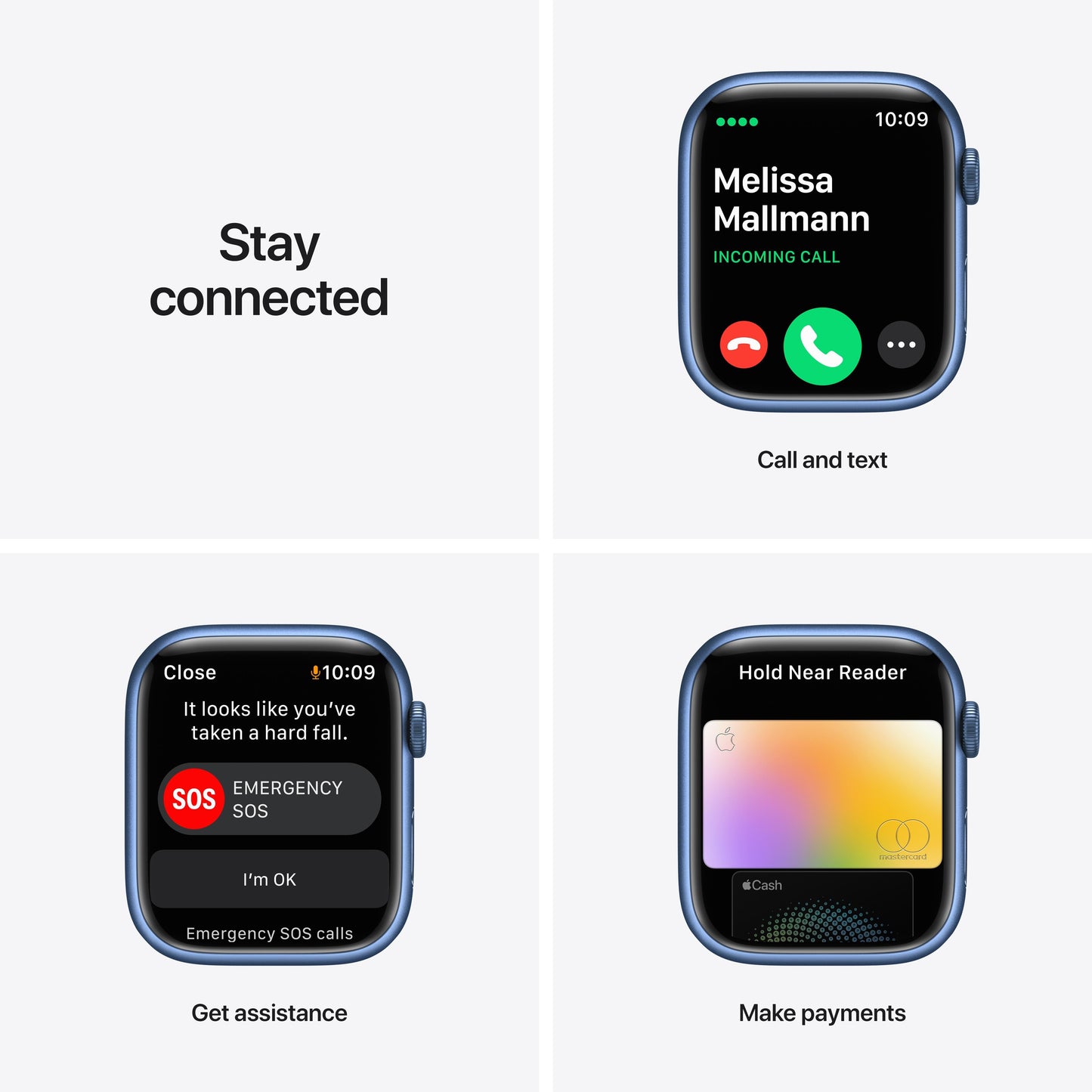 Apple Watch Series 7 GPS + Cellular, 45mm Blue Aluminium Case with Abyss Blue Sport Band - Regular