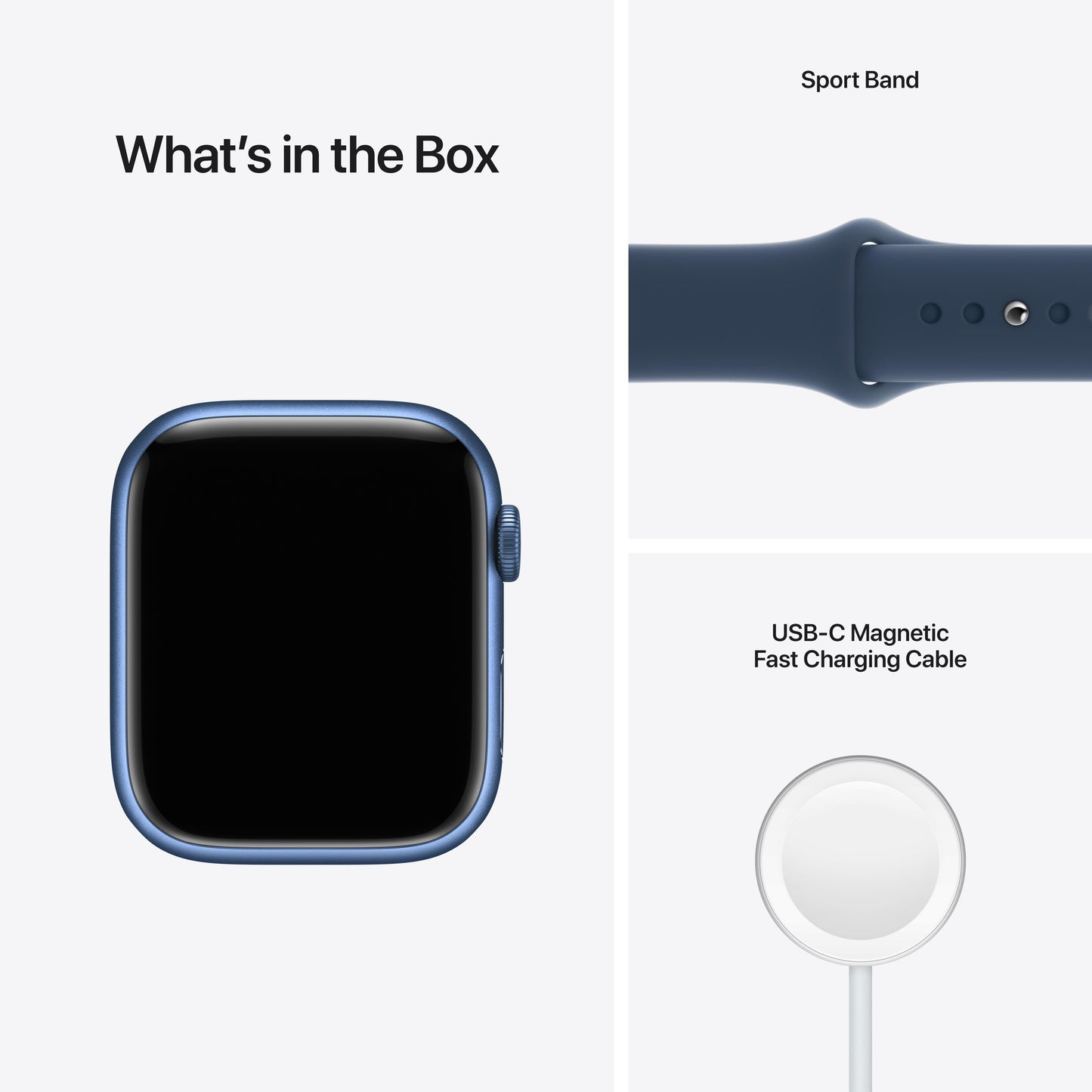 Apple Watch Series 7 GPS + Cellular, 45mm Blue Aluminium Case with Abyss Blue Sport Band - Regular