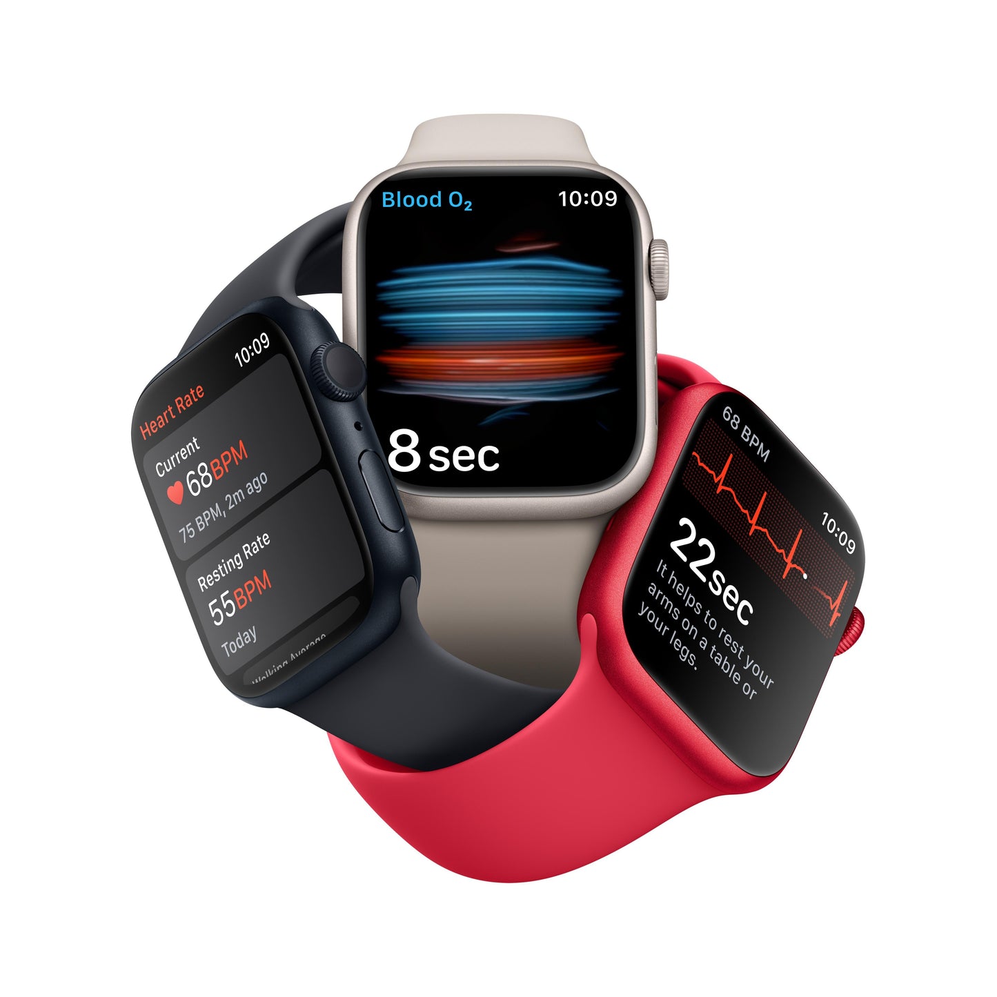 Apple Watch Series 8 GPS 41mm Starlight Aluminium Case with Starlight Sport Band - Regular