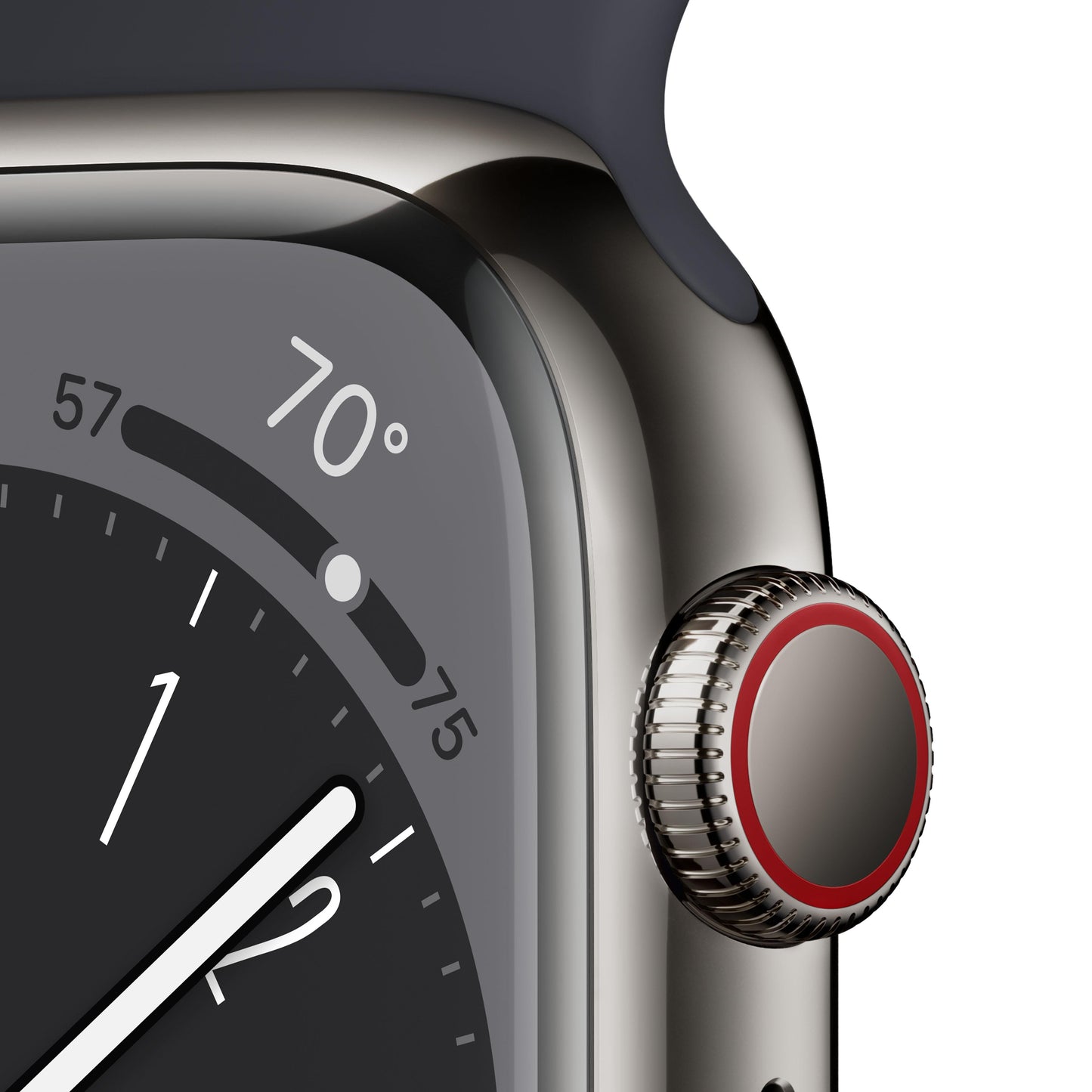 Apple Watch Series 8 GPS + Cellular 41mm Graphite Stainless Steel Case with Midnight Sport Band - Regular