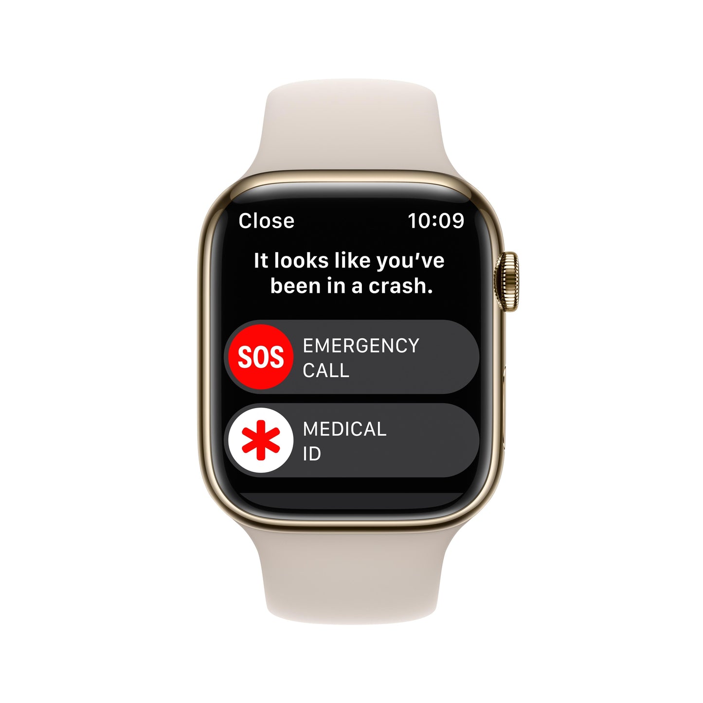 Apple Watch Series 8 GPS + Cellular 41mm Gold Stainless Steel Case with Starlight Sport Band - Regular