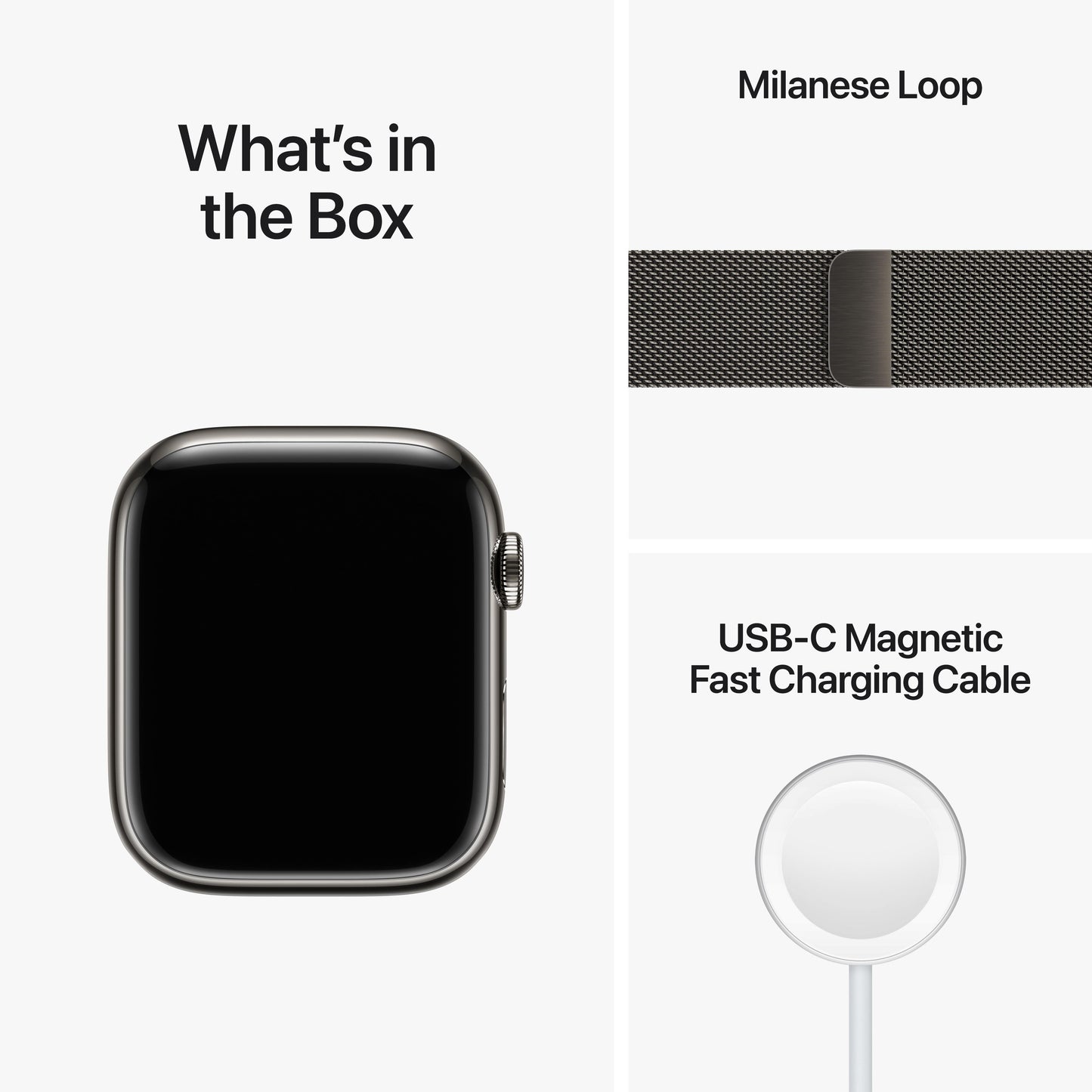 Apple Watch Series 8 GPS + Cellular 45mm Graphite Stainless Steel Case with Graphite Milanese Loop