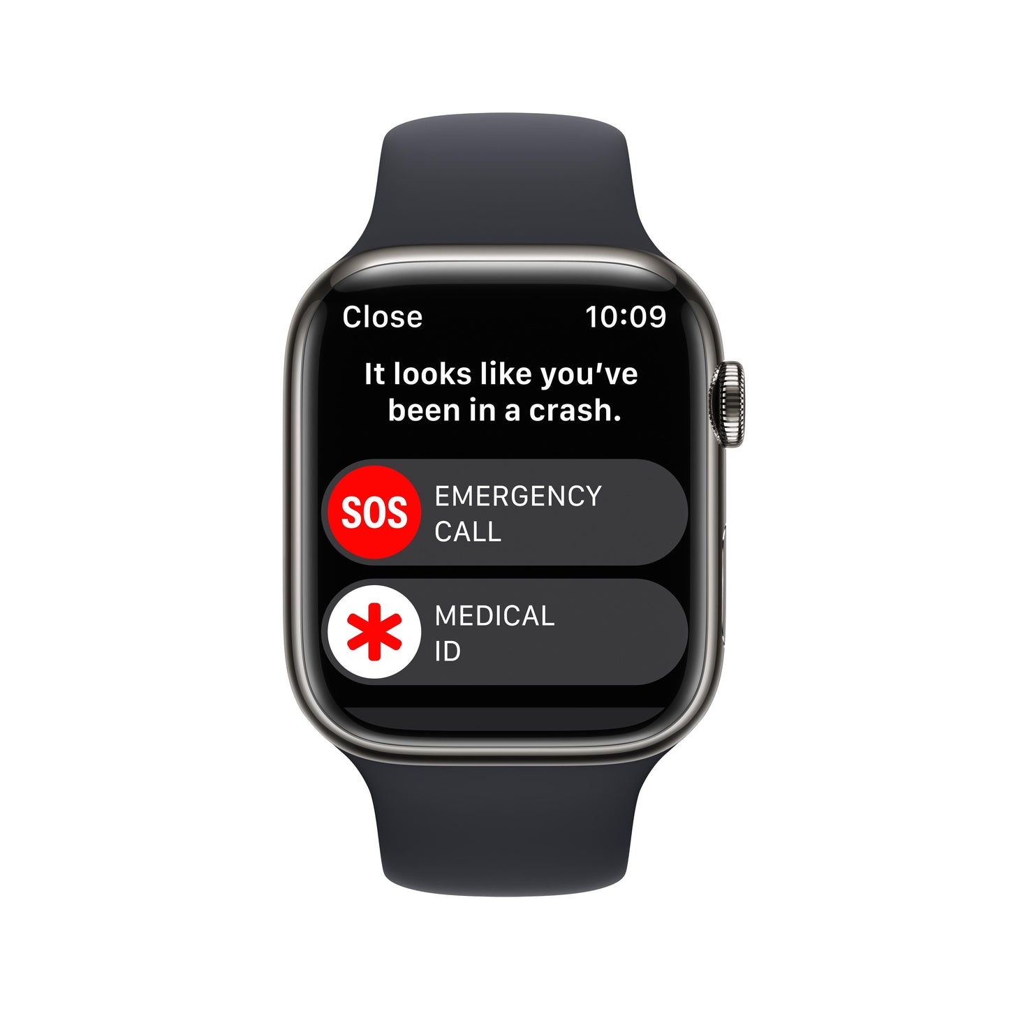 Apple Watch Series 8 GPS + Cellular 45mm Graphite Stainless Steel Case with Midnight Sport Band - Regular
