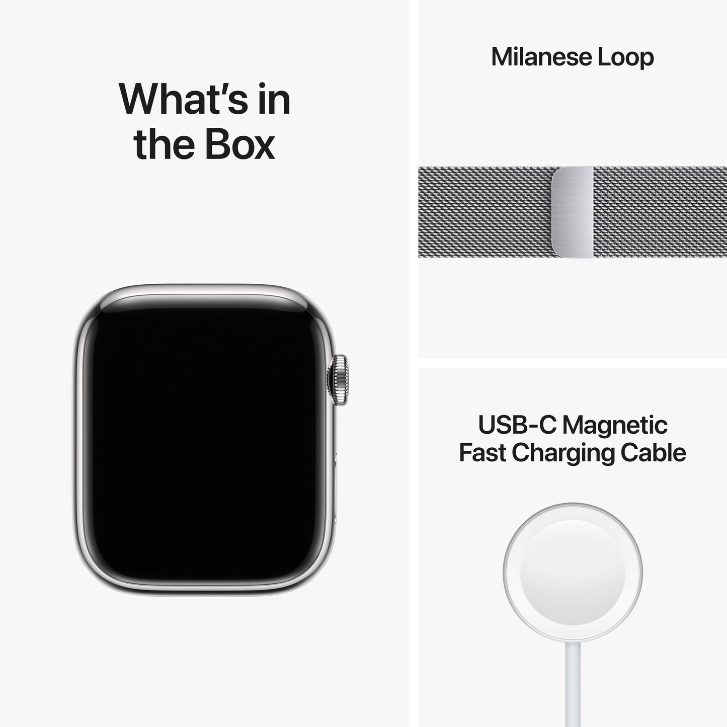 Apple Watch Series 8 GPS + Cellular 45mm Silver Stainless Steel Case with Silver Milanese Loop