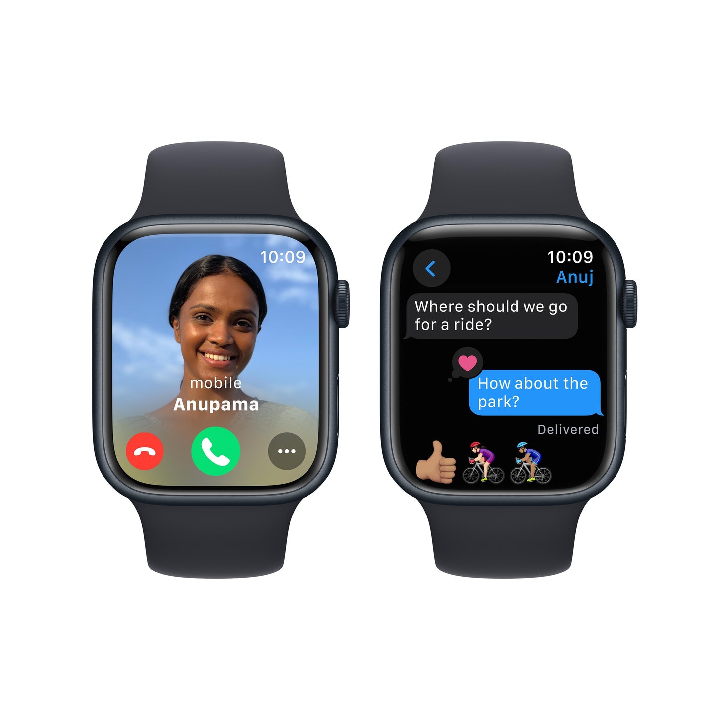 Apple Watch Series 9 GPS 45mm Midnight Aluminium Case with Midnight Sport Band - S/M