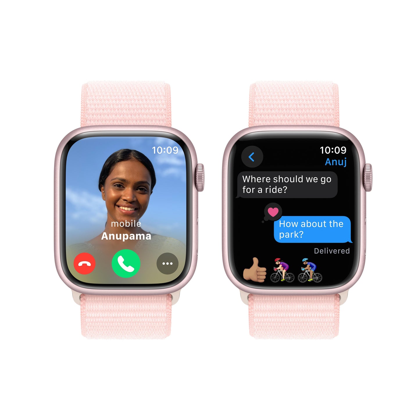 Apple Watch Series 9 GPS 45mm Pink Aluminium Case with Light Pink Sport Loop