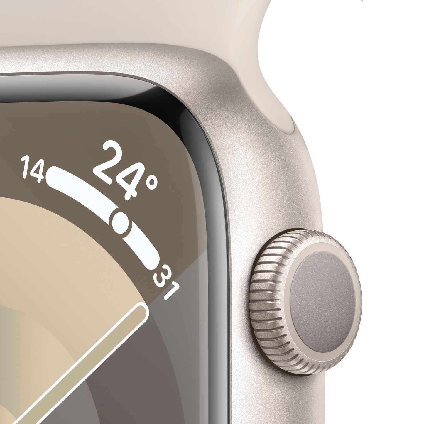 Apple Watch Series 9 GPS 45mm Starlight Aluminium Case with Starlight Sport Band - M/L