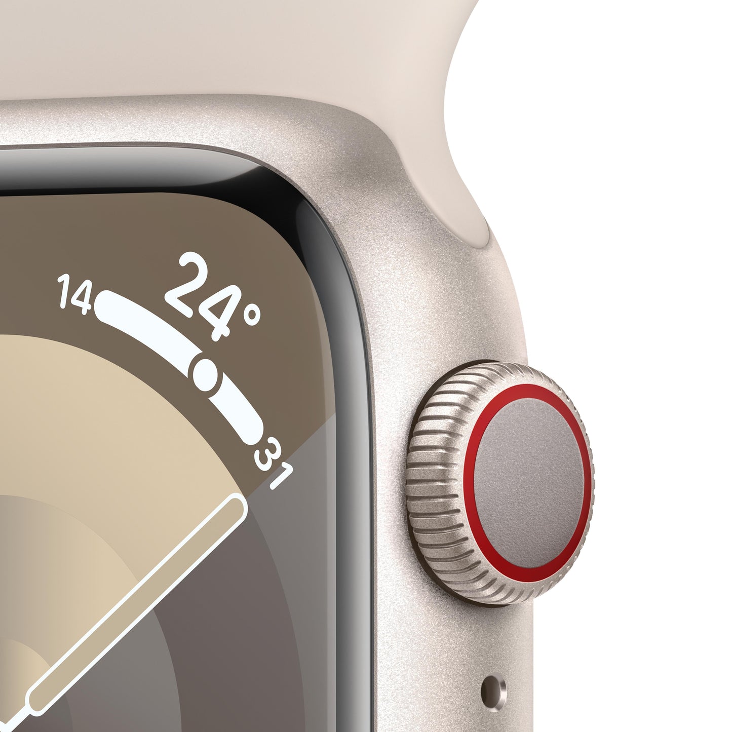 Apple Watch Series 9 GPS + Cellular 41mm Starlight Aluminium Case with Starlight Sport Band - M/L