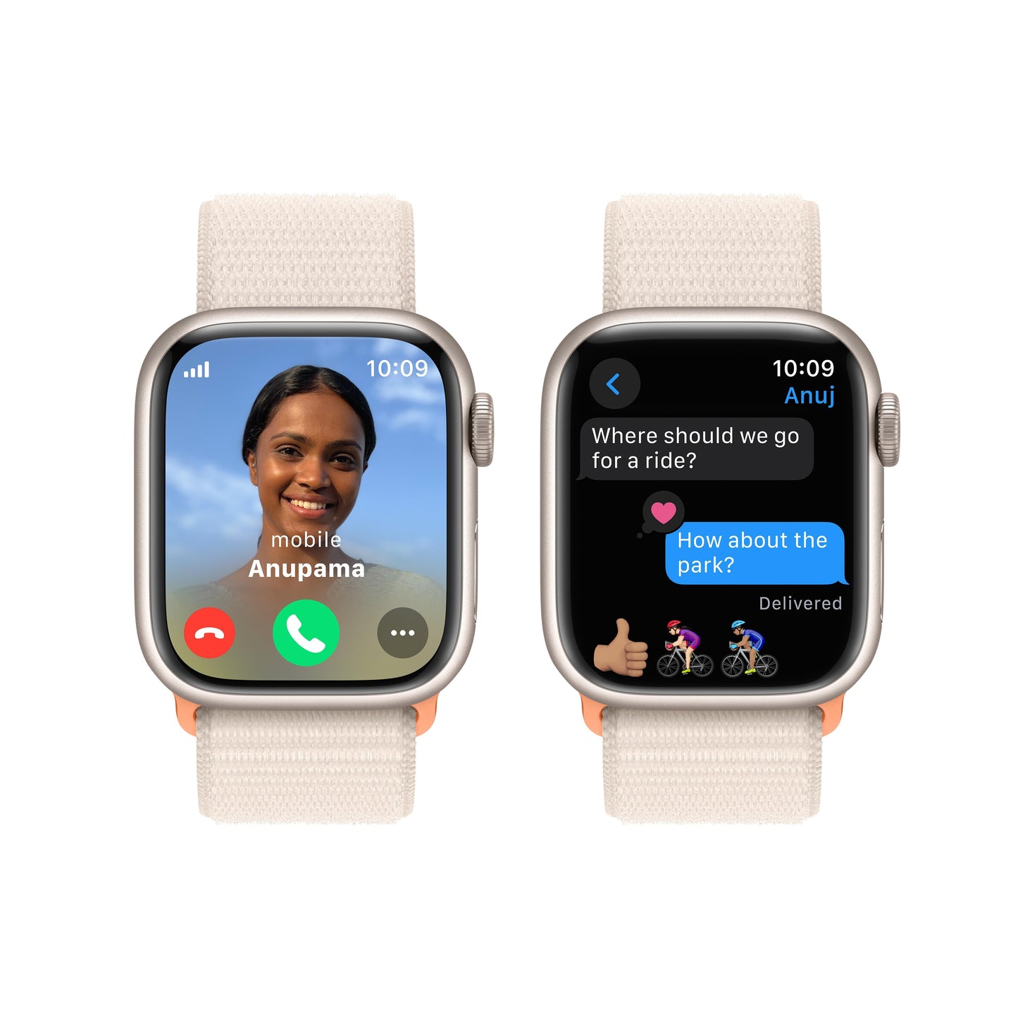 Apple Watch Series 9 GPS + Cellular 41mm Starlight Aluminium Case with Starlight Sport Loop