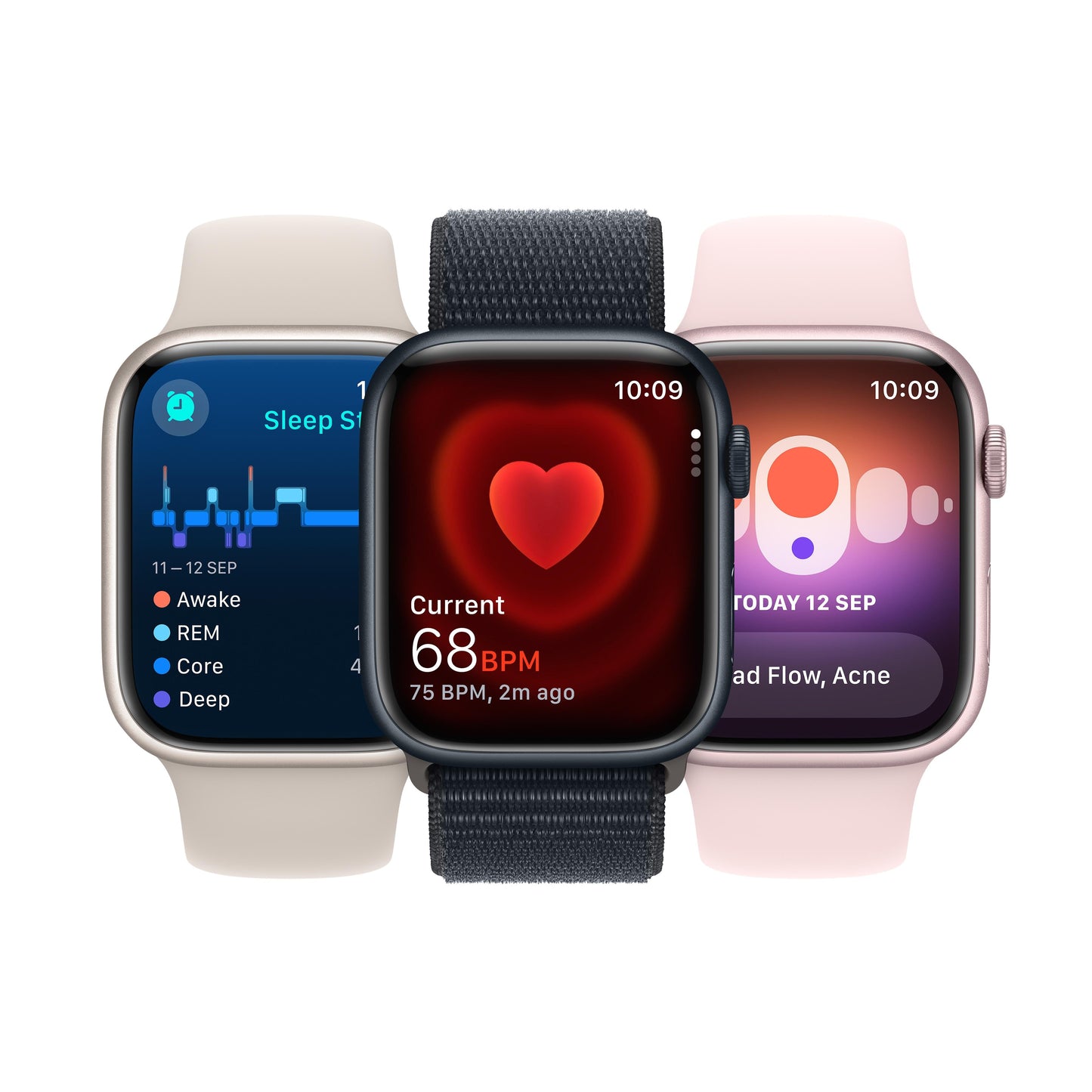 Apple Watch Series 9 GPS + Cellular 41mm Starlight Aluminium Case with Starlight Sport Loop