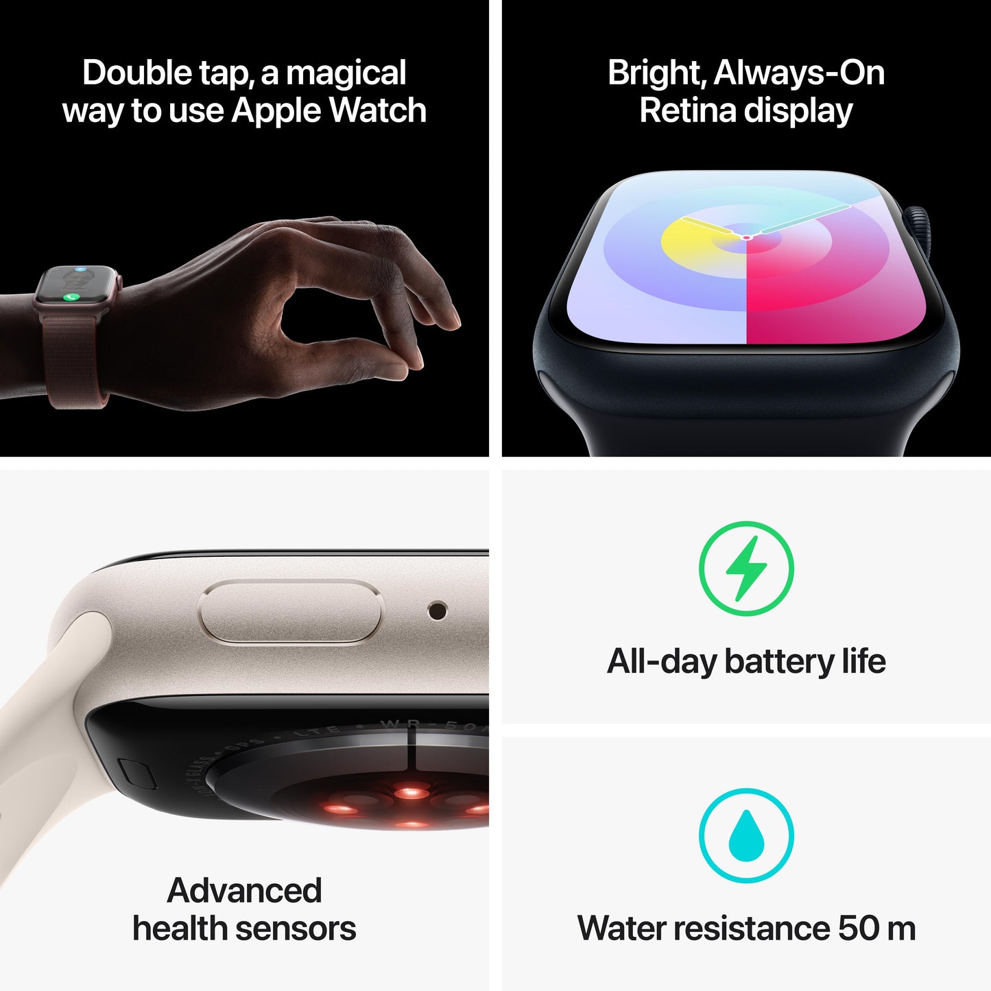 Apple Watch Series 9 GPS + Cellular 45mm Midnight Aluminium Case with Midnight Sport Loop
