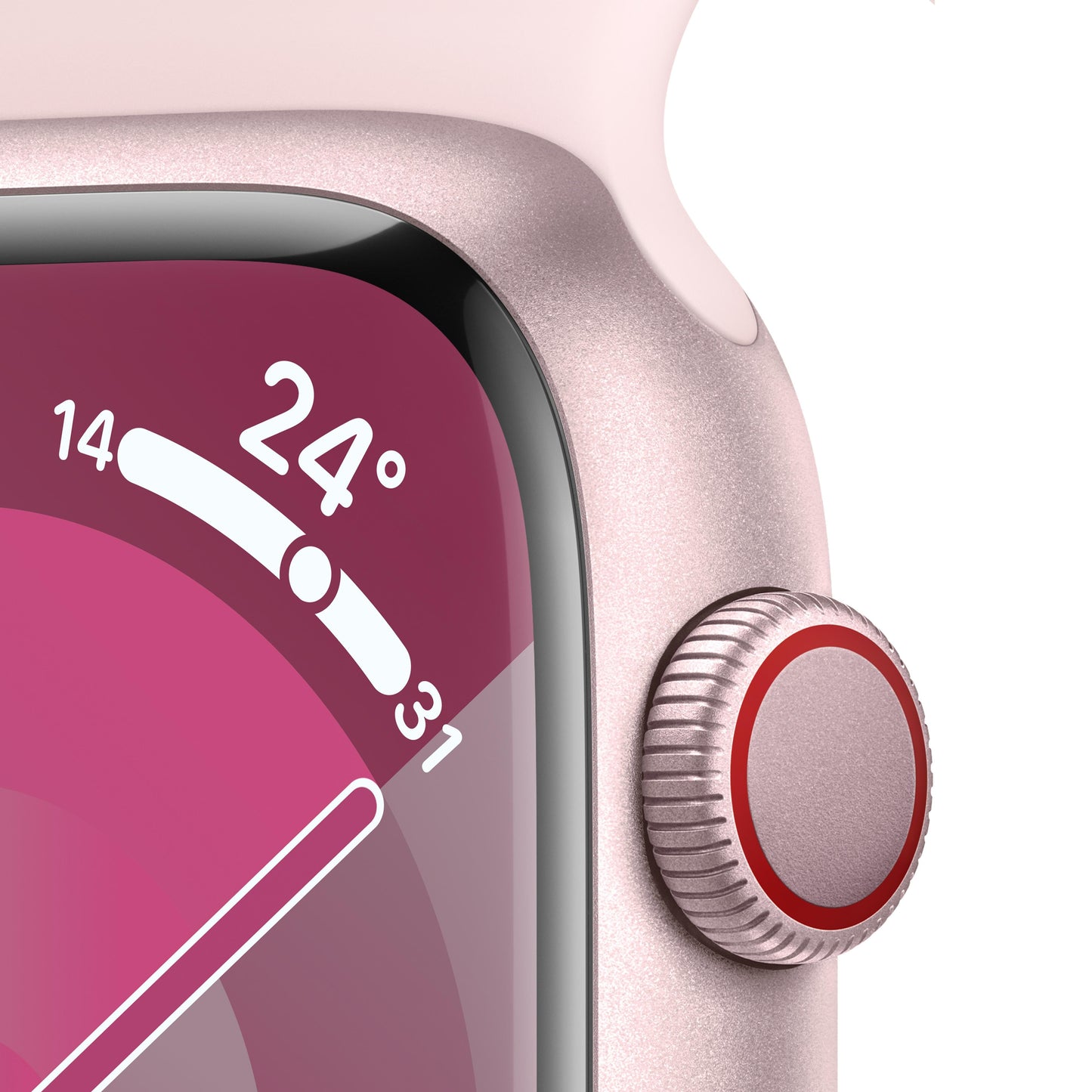 Apple Watch Series 9 GPS + Cellular 45mm Pink Aluminium Case with Light Pink Sport Band - M/L