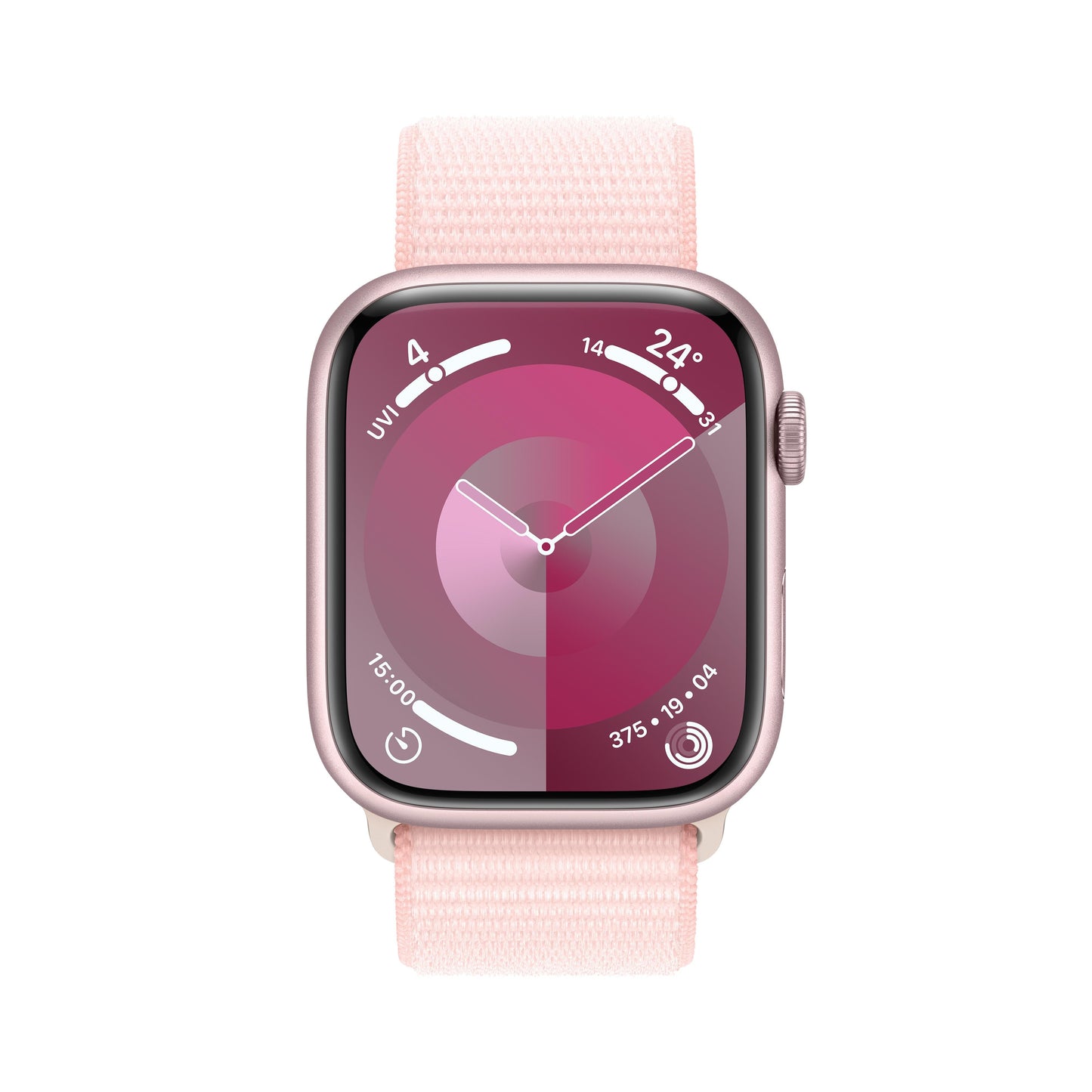 Apple Watch Series 9 GPS + Cellular 45mm Pink Aluminium Case with Light Pink Sport Loop