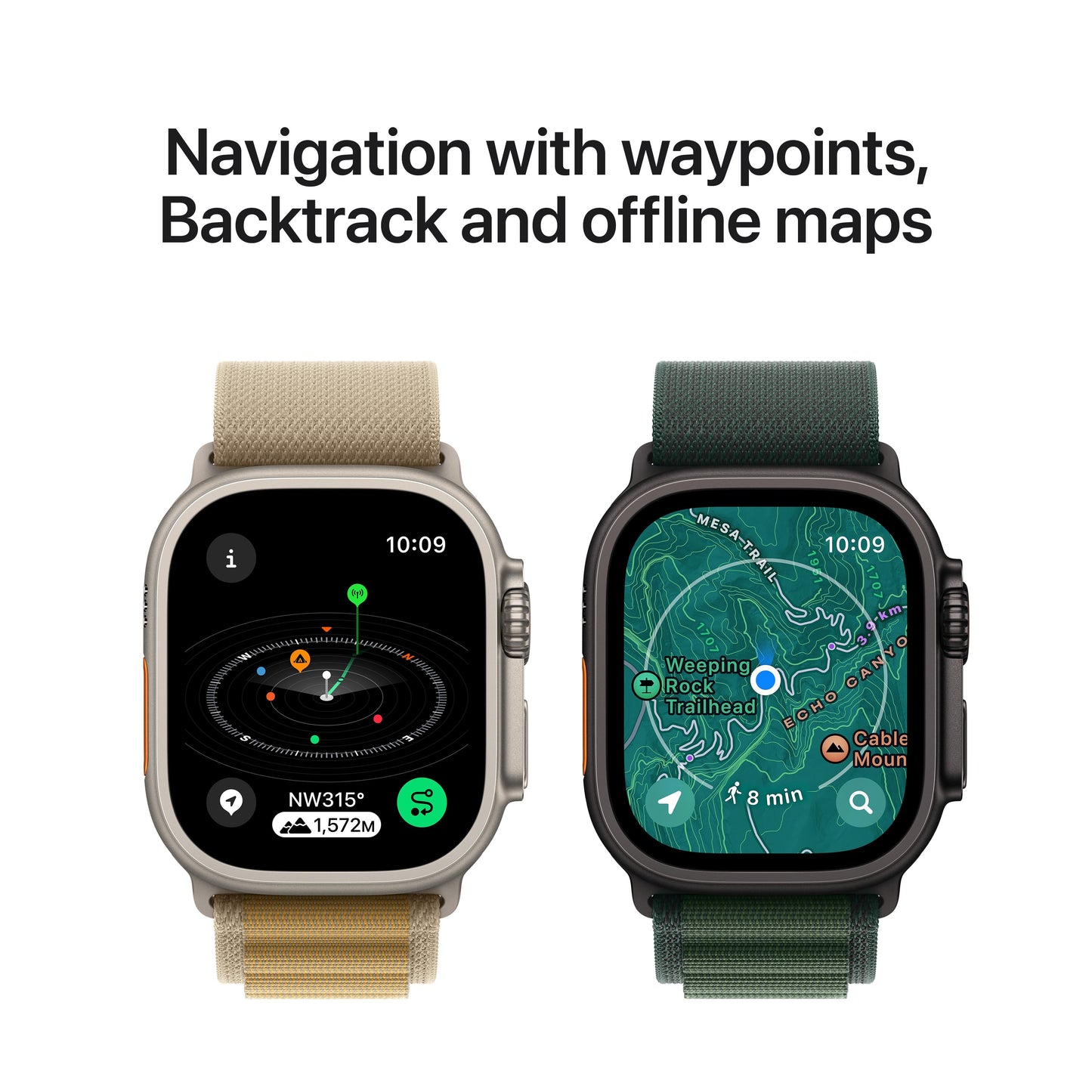Apple Watch Ultra 2 GPS + Cellular 49mm Black Titanium Case with Black Titanium Milanese Loop - Large