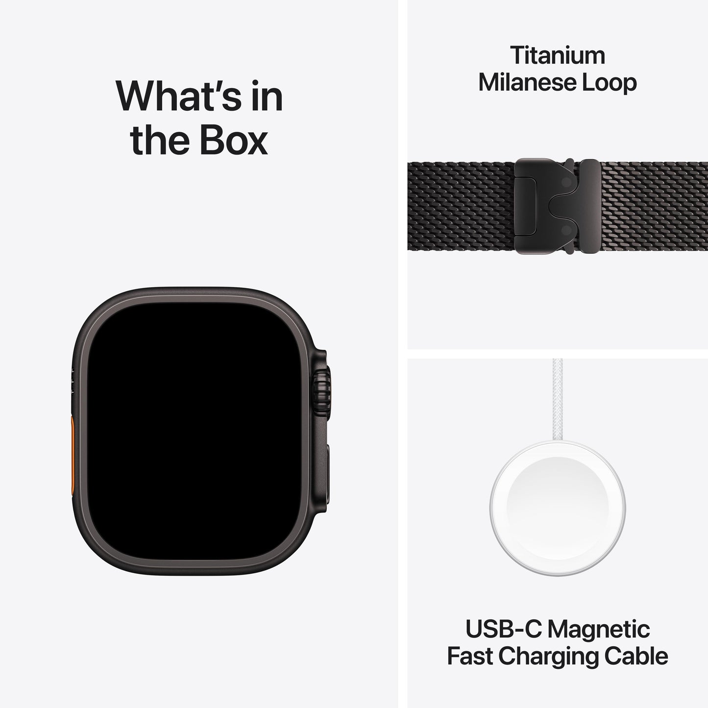 Apple Watch Ultra 2 GPS + Cellular 49mm Black Titanium Case with Black Titanium Milanese Loop - Medium