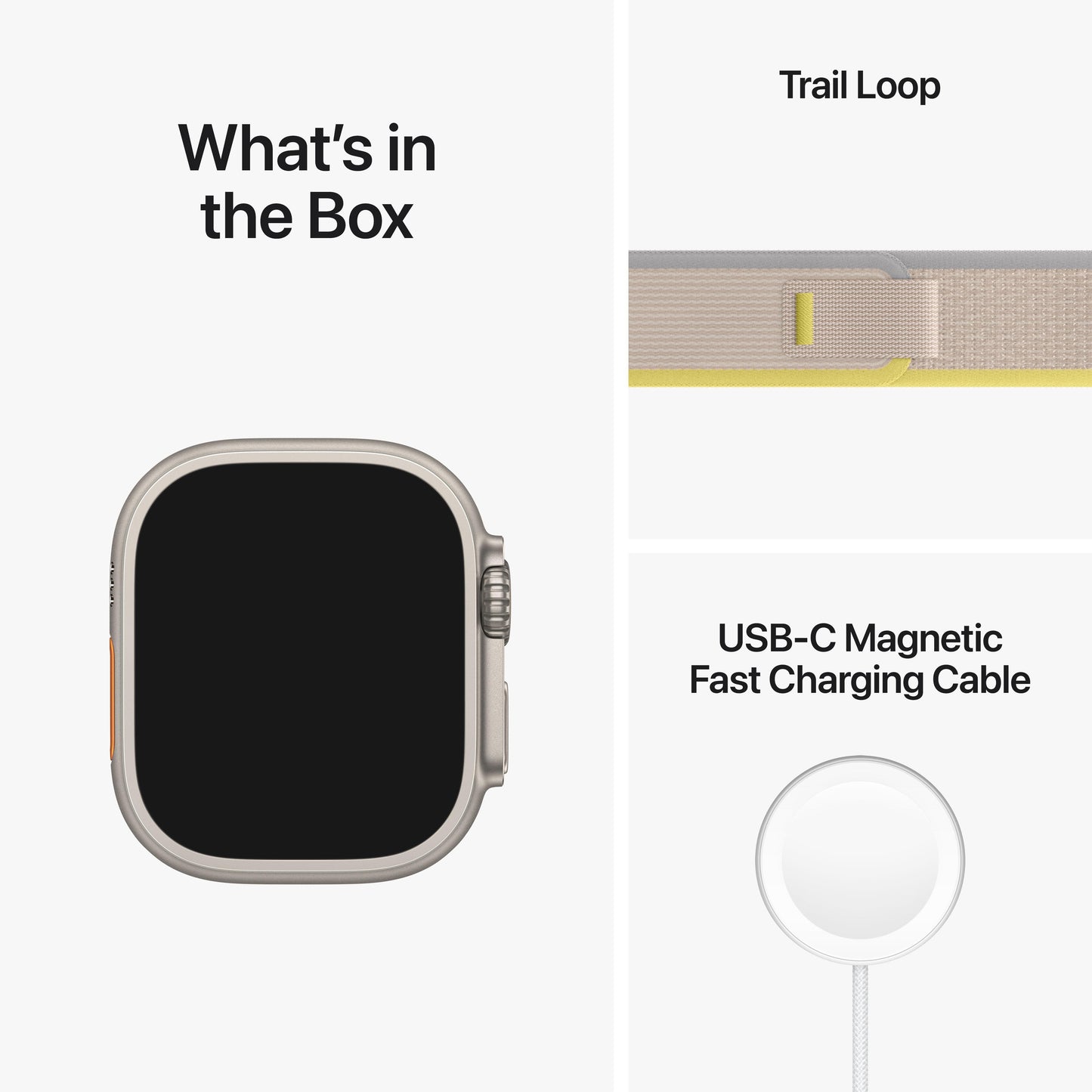Apple Watch Ultra GPS + Cellular, 49mm Titanium Case with Blue/Grey Trail Loop - S/M