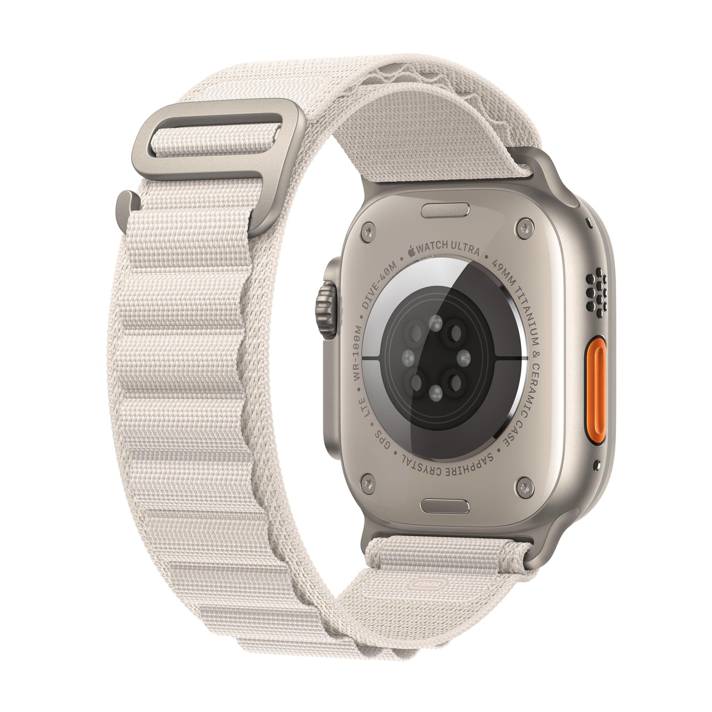 Apple Watch Ultra GPS + Cellular, 49mm Titanium Case with Starlight Alpine Loop - Large