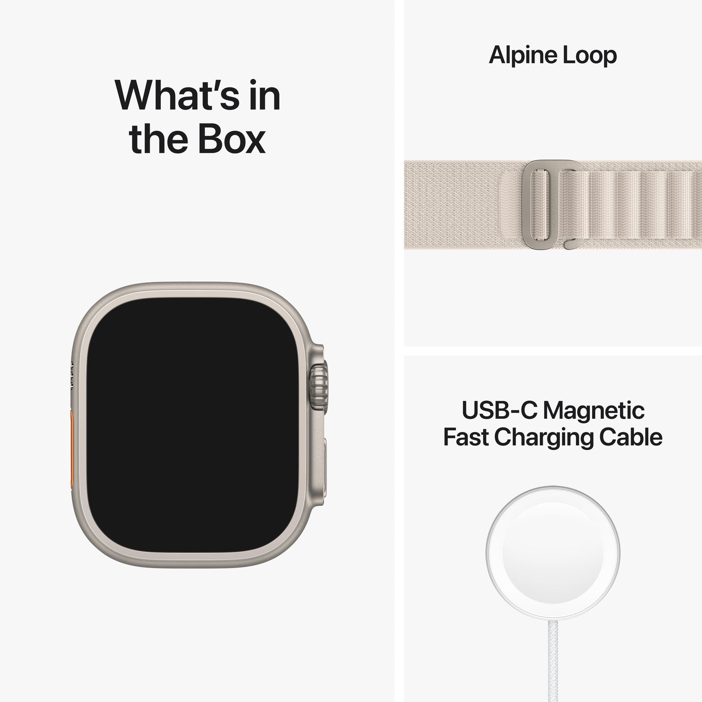 Apple Watch Ultra GPS + Cellular, 49mm Titanium Case with Starlight Alpine Loop - Large