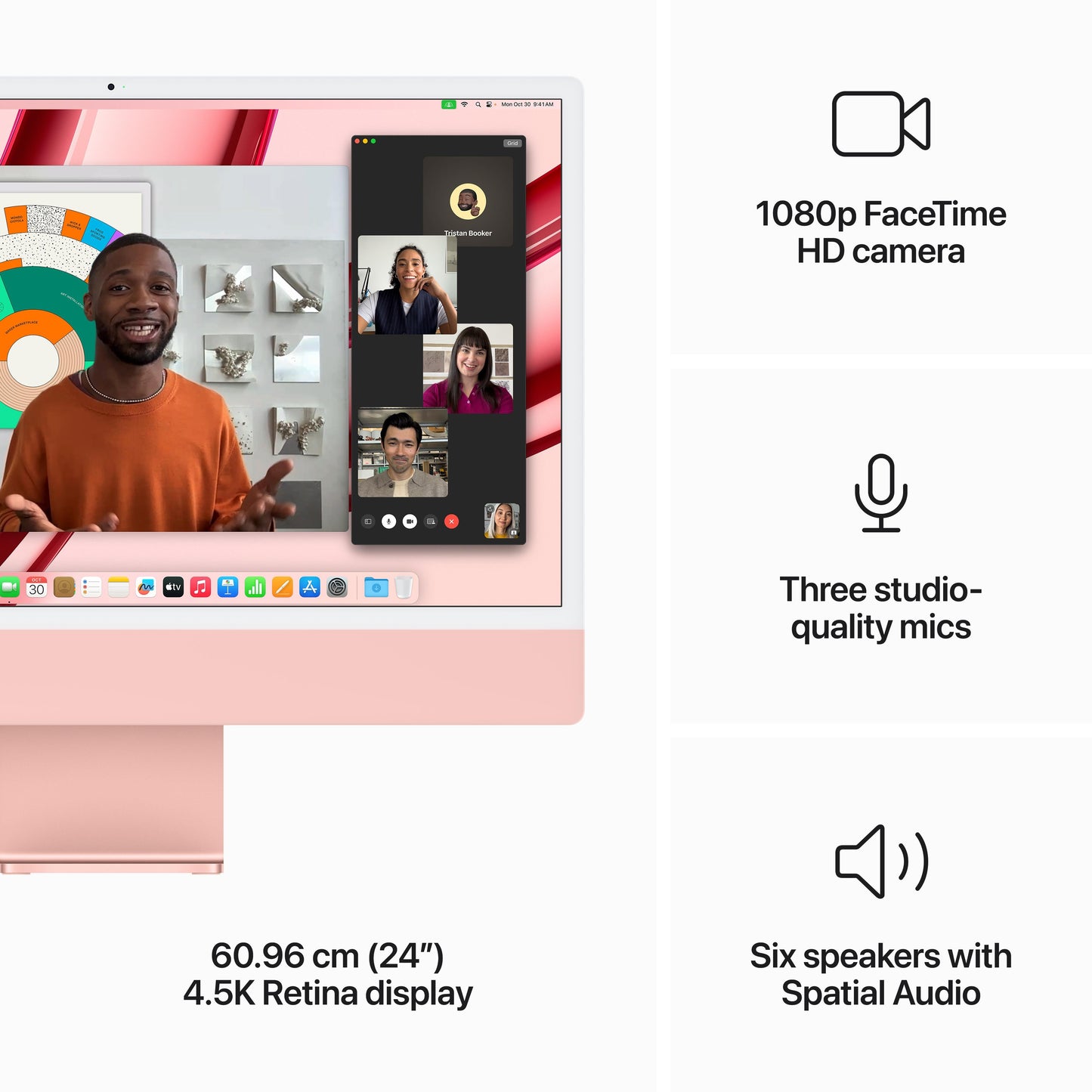 24-inch iMac with Retina 4.5K display: Apple M3 chip with 8‑core CPU and 8‑core GPU, 256GB SSD - Pink