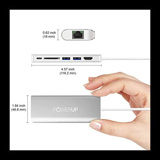 Powerup ELITE PLUS U SB-C HUB 6IN1  (HDMI-LAN)